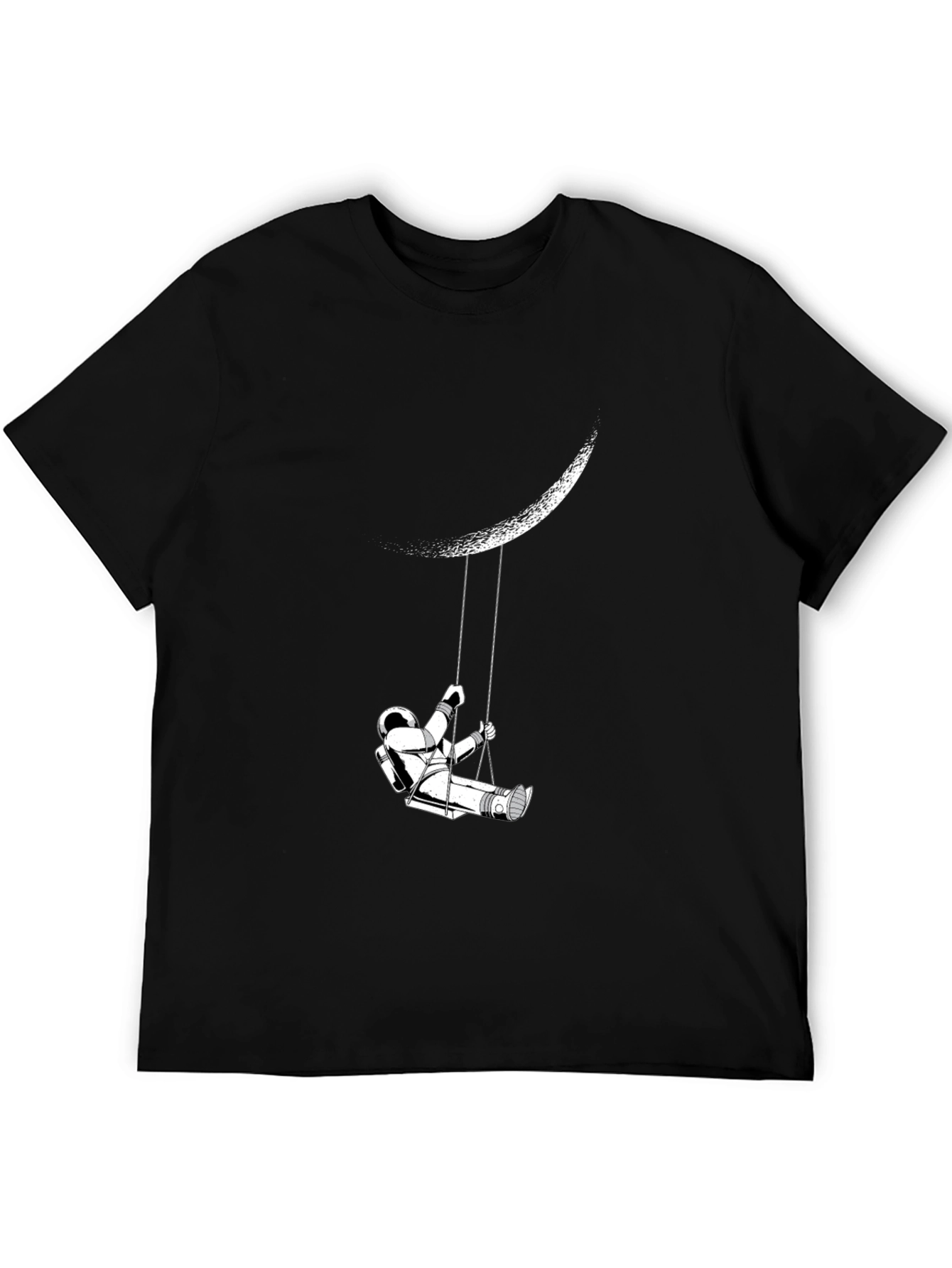 Astronaut on Moon Swing Graphic Tee - Black