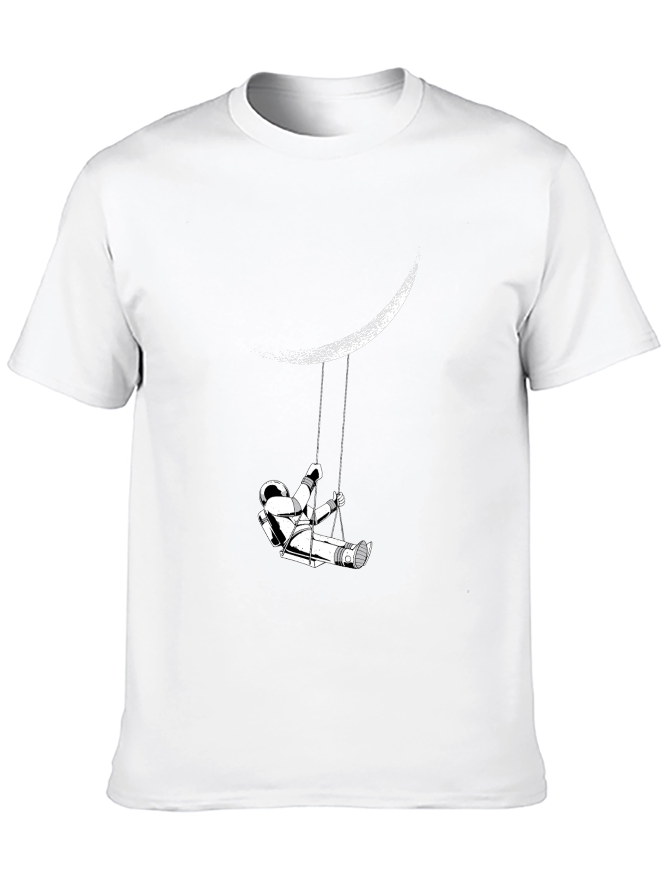 Astronaut on Moon Swing Graphic Tee - Black