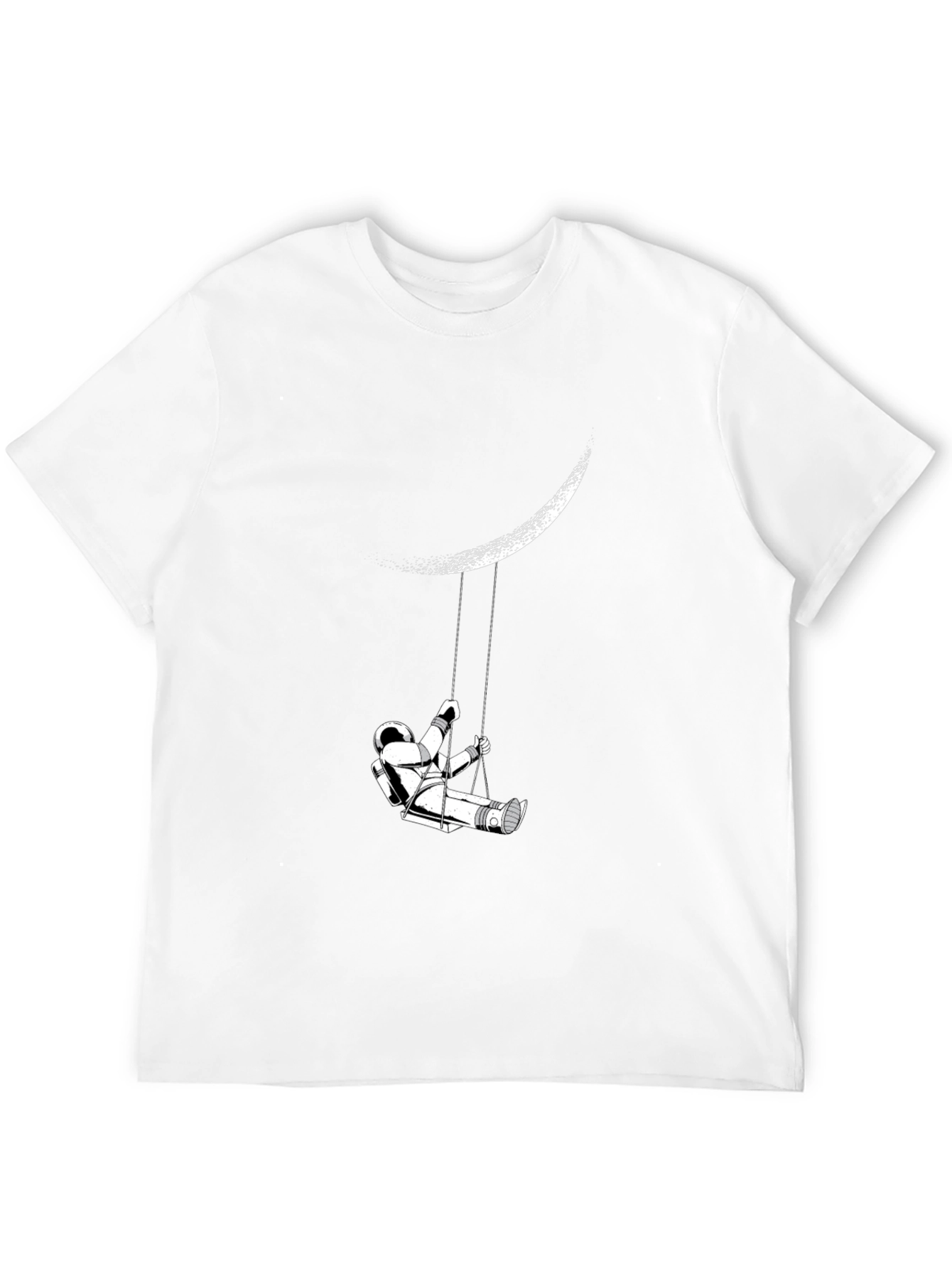 Astronaut on Moon Swing Graphic Tee - Black