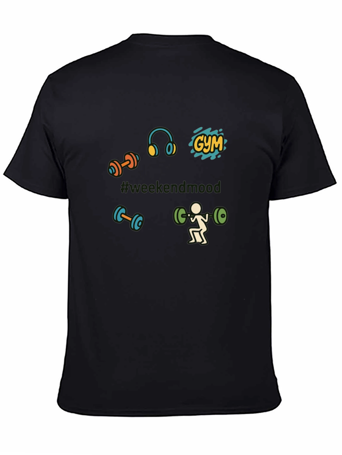 Gym Weekend Mood Black T-Shirt
