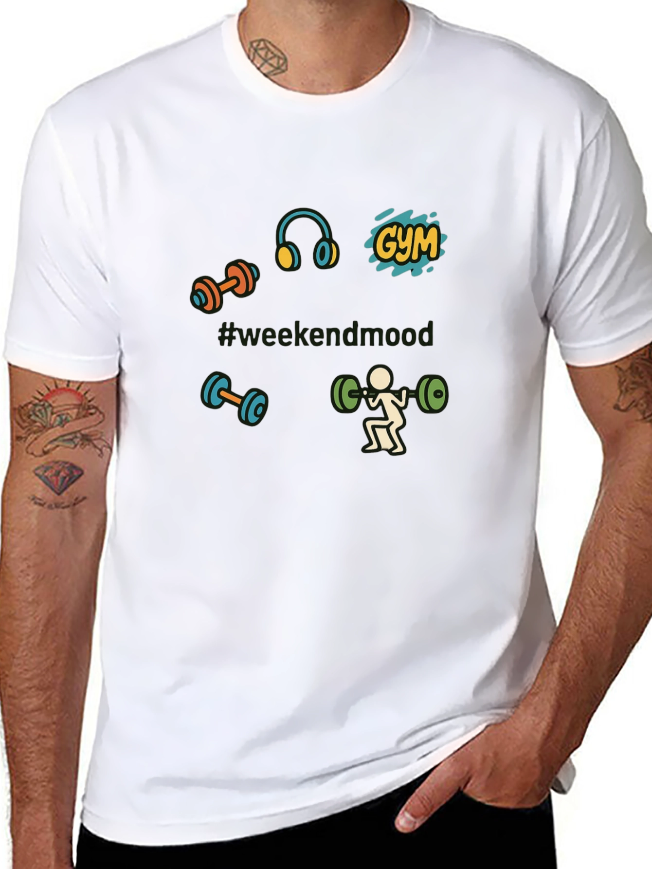 Gym Weekend Mood Black T-Shirt