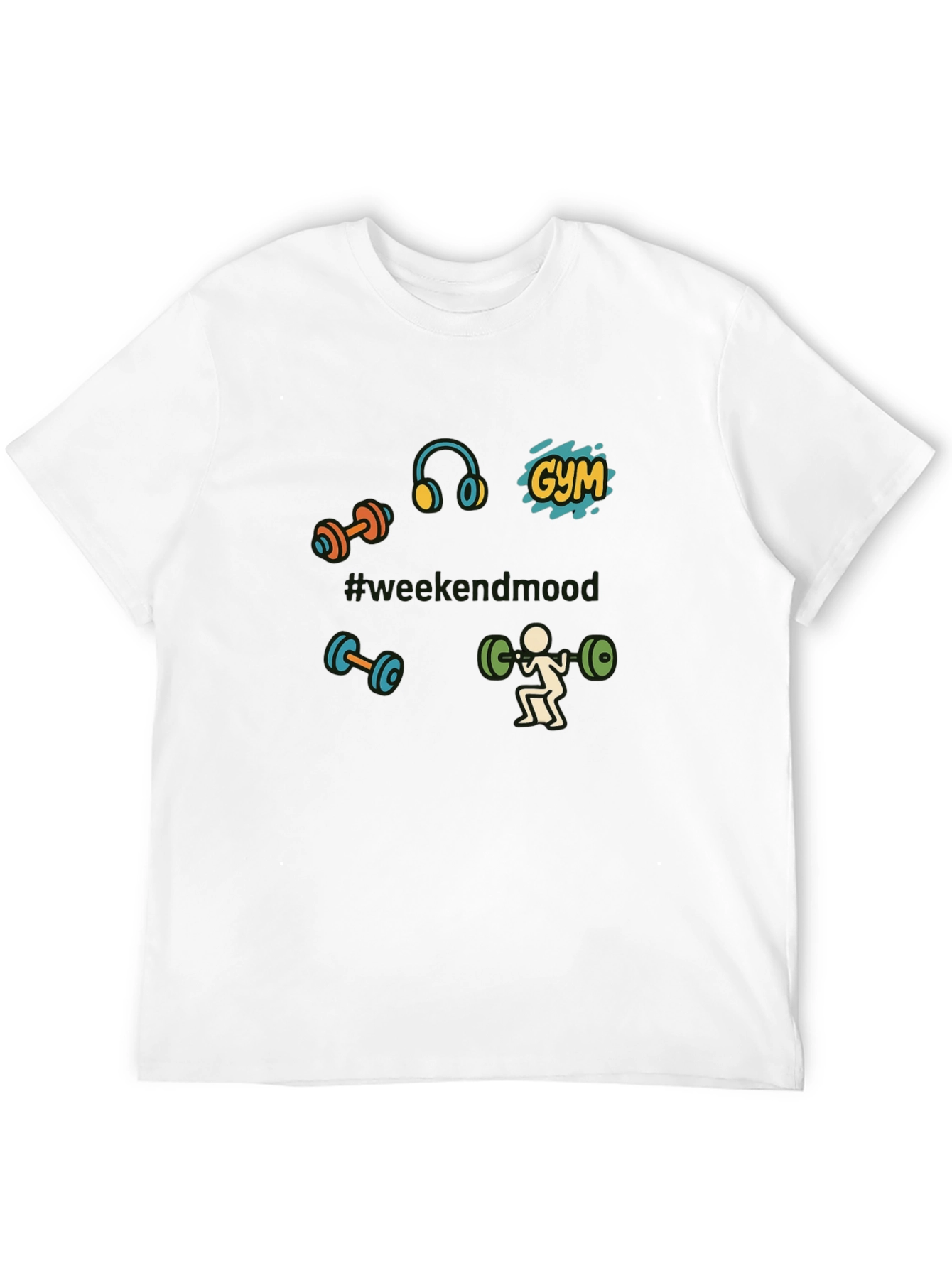 Gym Weekend Mood Black T-Shirt