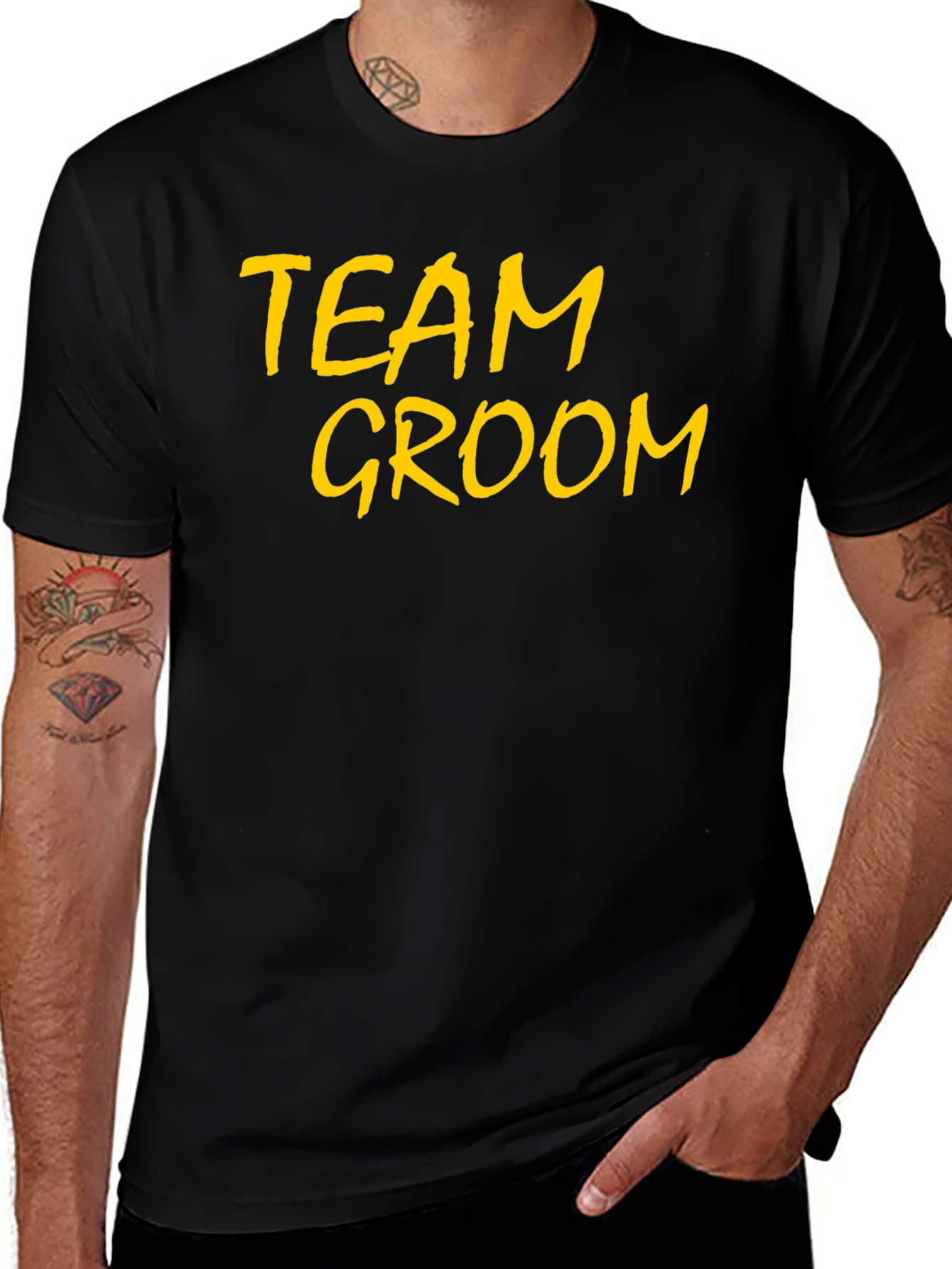 Team Groom T-Shirt - Black Bachelor Party Tee