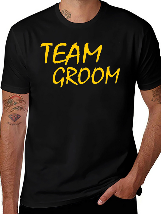 Team Groom T-Shirt - Black Bachelor Party Tee