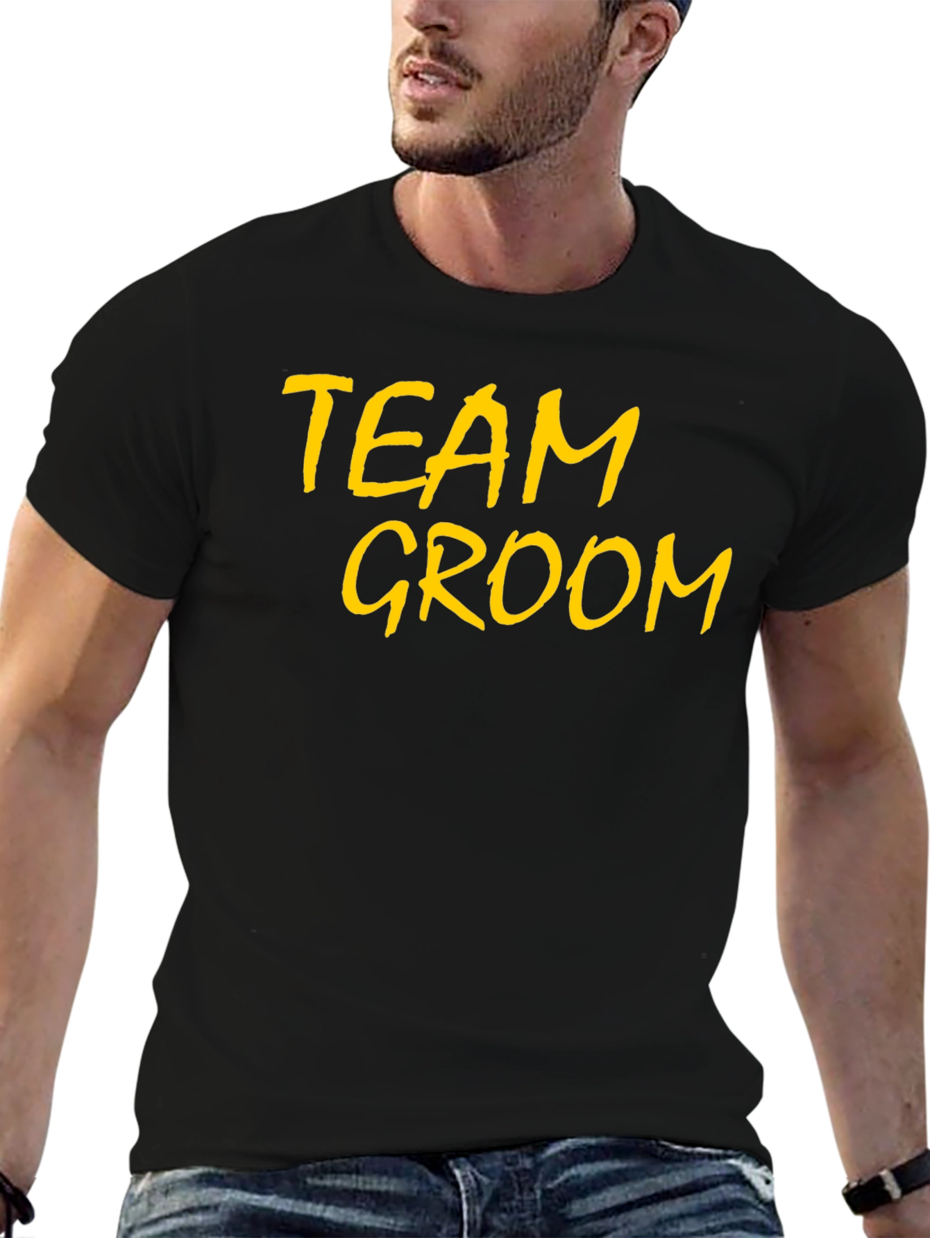 Team Groom T-Shirt - Black Bachelor Party Tee