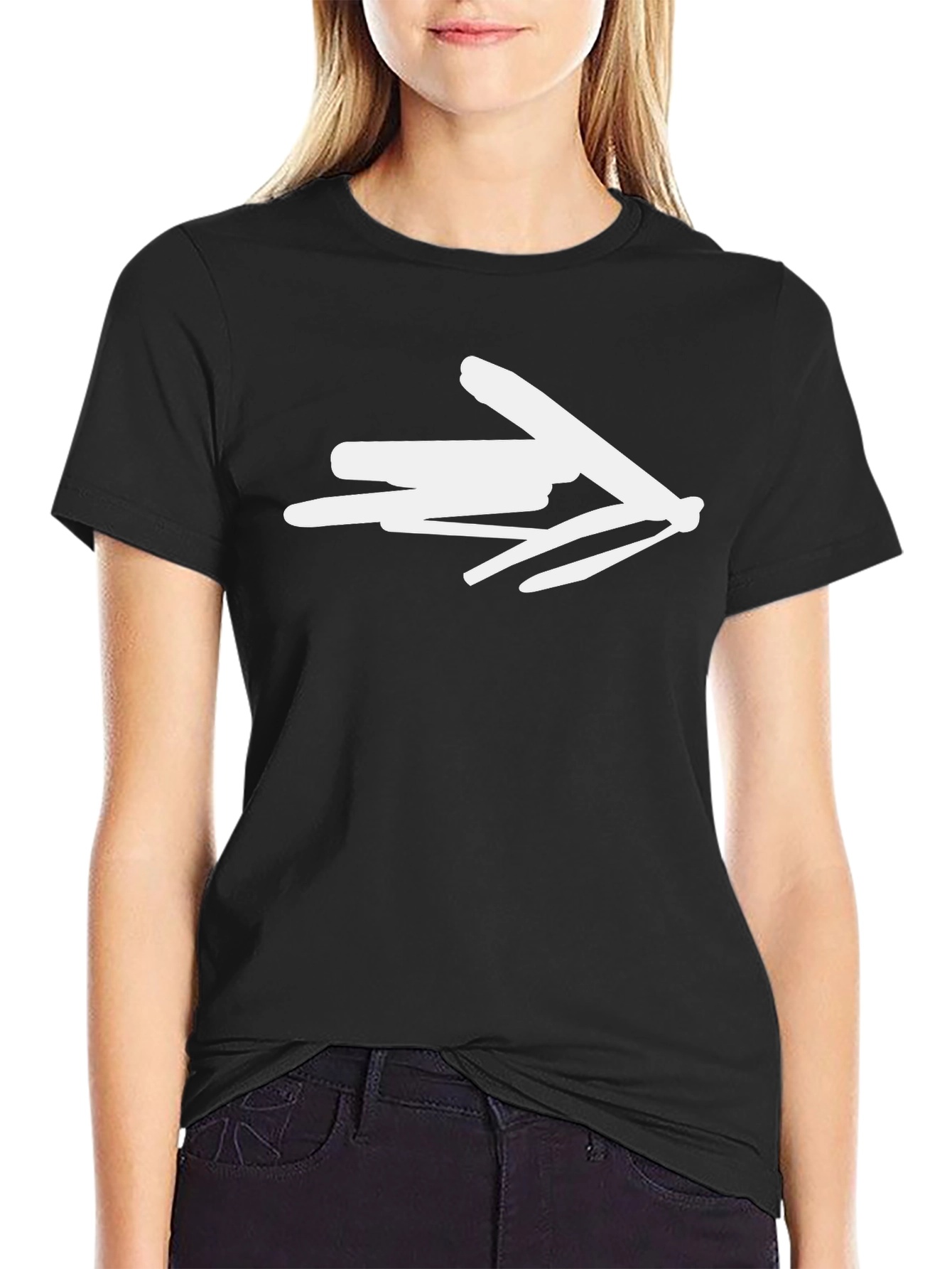 Abstract Arrow Graphic Tee - Stylish Black Cotton T-Shirt