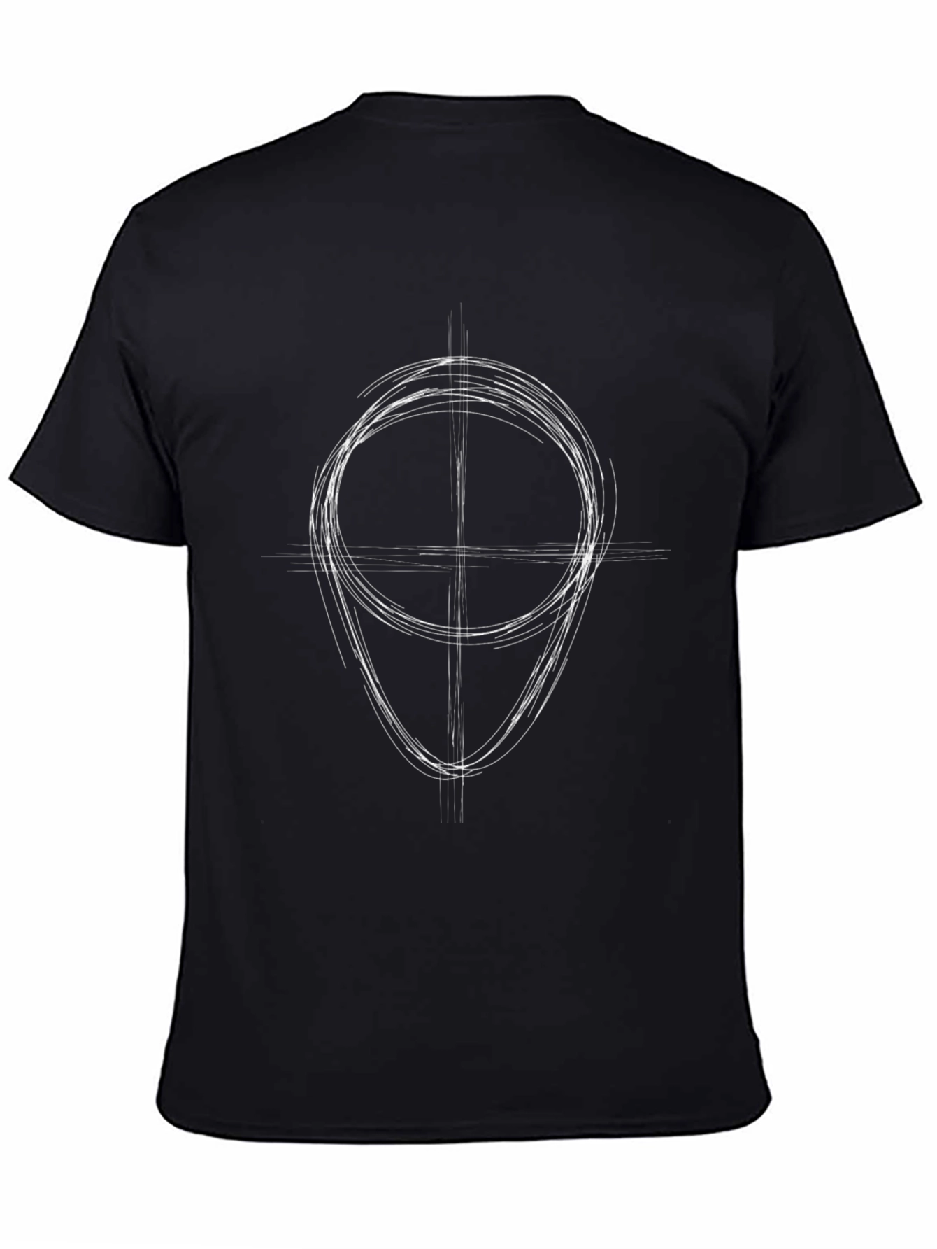 Abstract Graphic Tee - Black Cotton T-Shirt