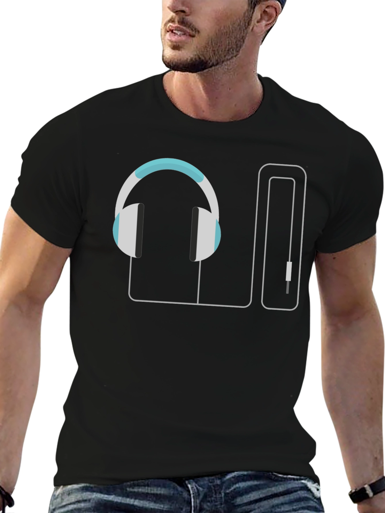 Headphone Graphic Tee - Music Lover T-Shirt