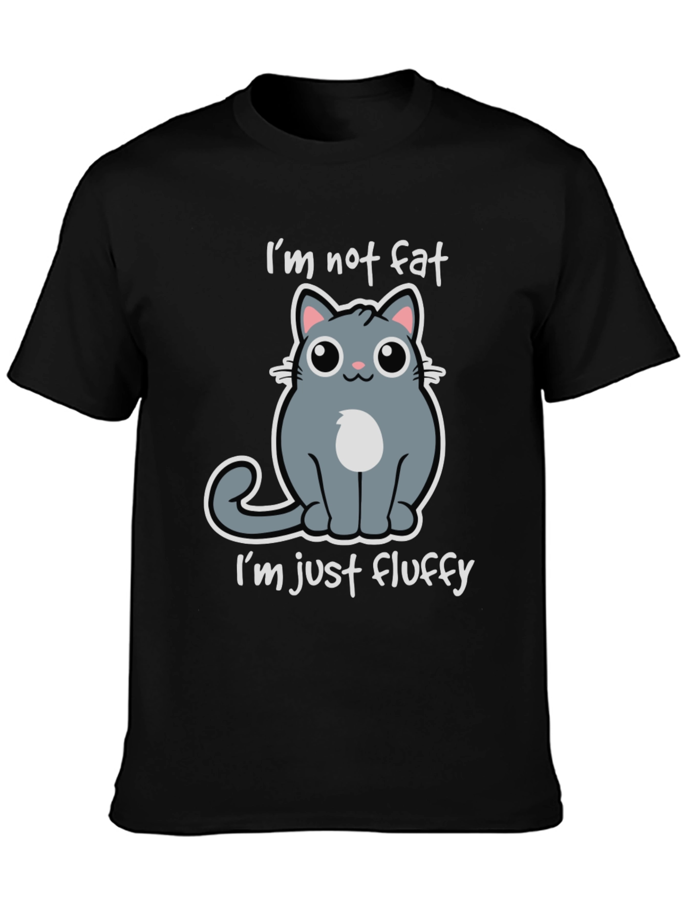Im Not Fat Im Just Fluffy Cat Graphic Tee