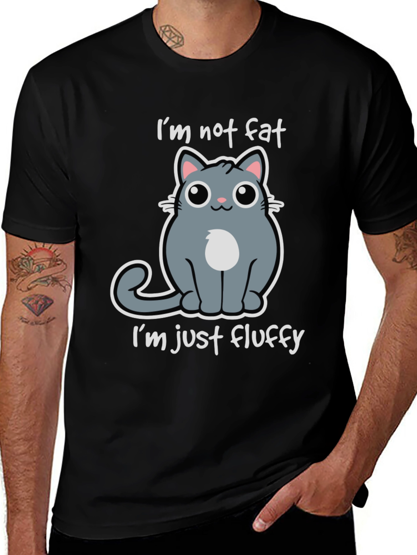 Im Not Fat Im Just Fluffy Cat Graphic Tee