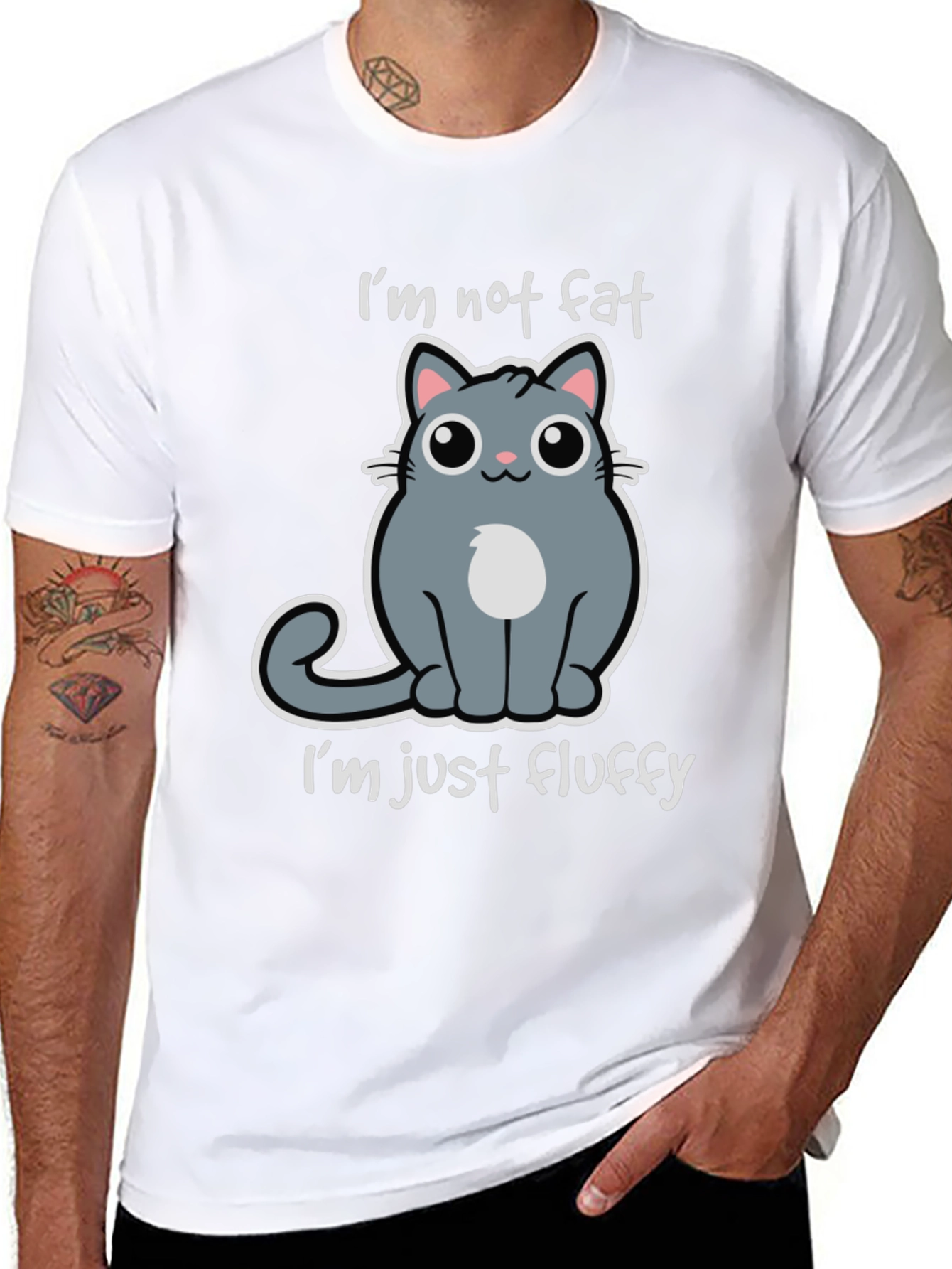 Im Not Fat Im Just Fluffy Cat Graphic Tee