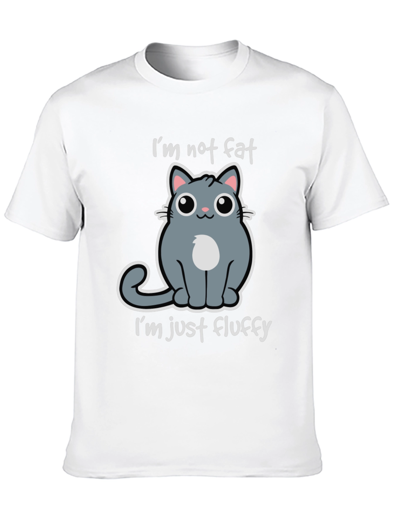 Im Not Fat Im Just Fluffy Cat Graphic Tee