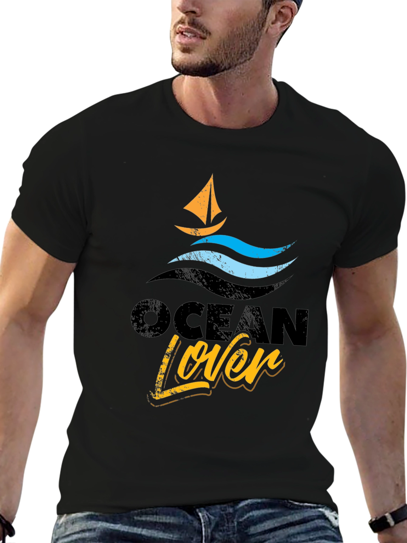 Ocean Lover Graphic Tee - Black T-Shirt