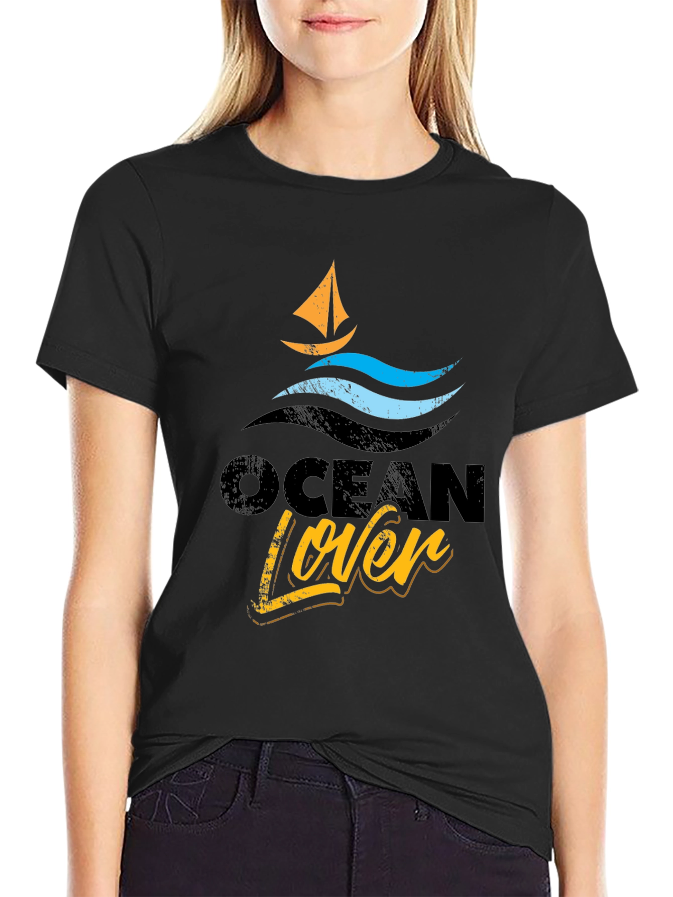Ocean Lover Graphic Tee - Black T-Shirt