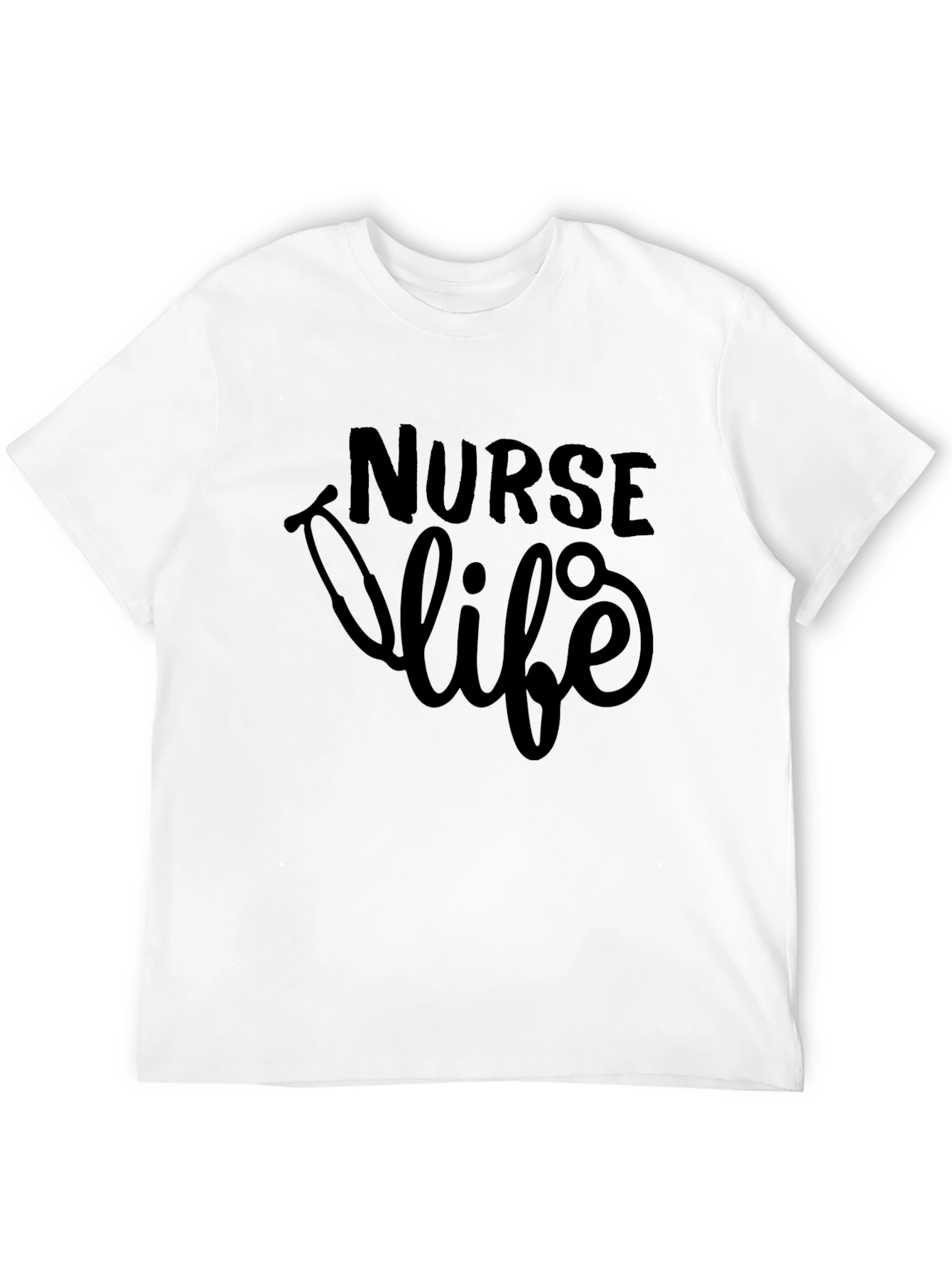 Nurse Life Graphic Tee - Black Cotton T-Shirt
