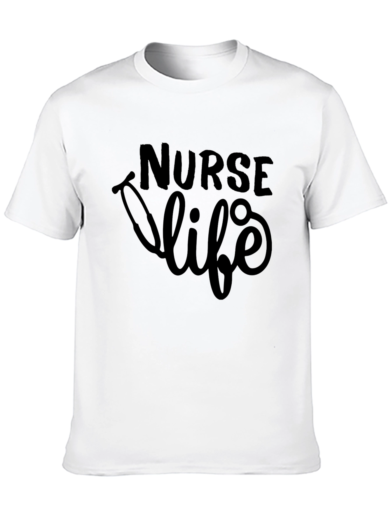 Nurse Life Graphic Tee - Black Cotton T-Shirt
