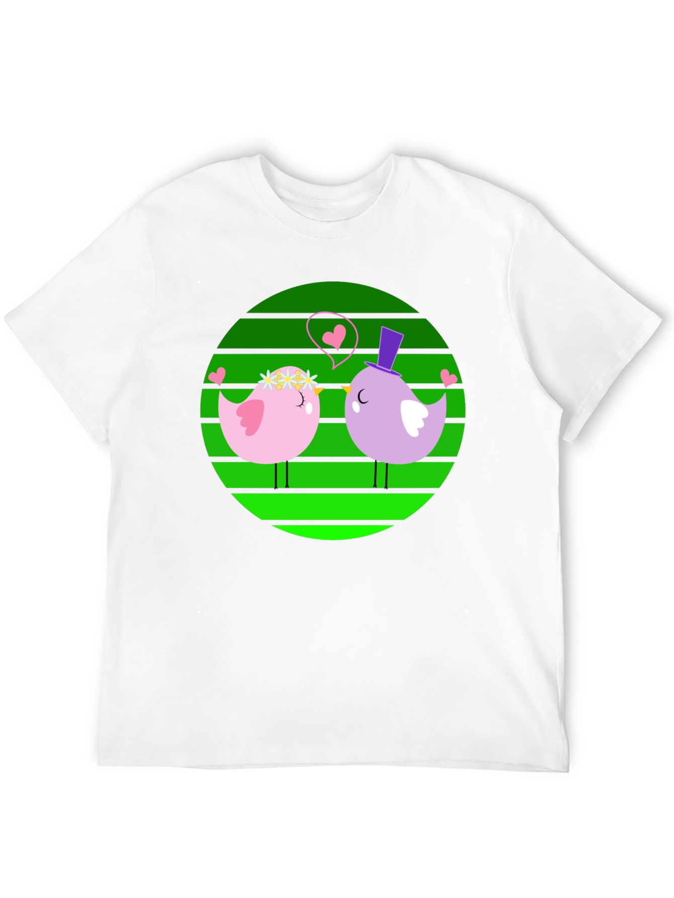 Love Birds Graphic Tee - Cute Cartoon Design