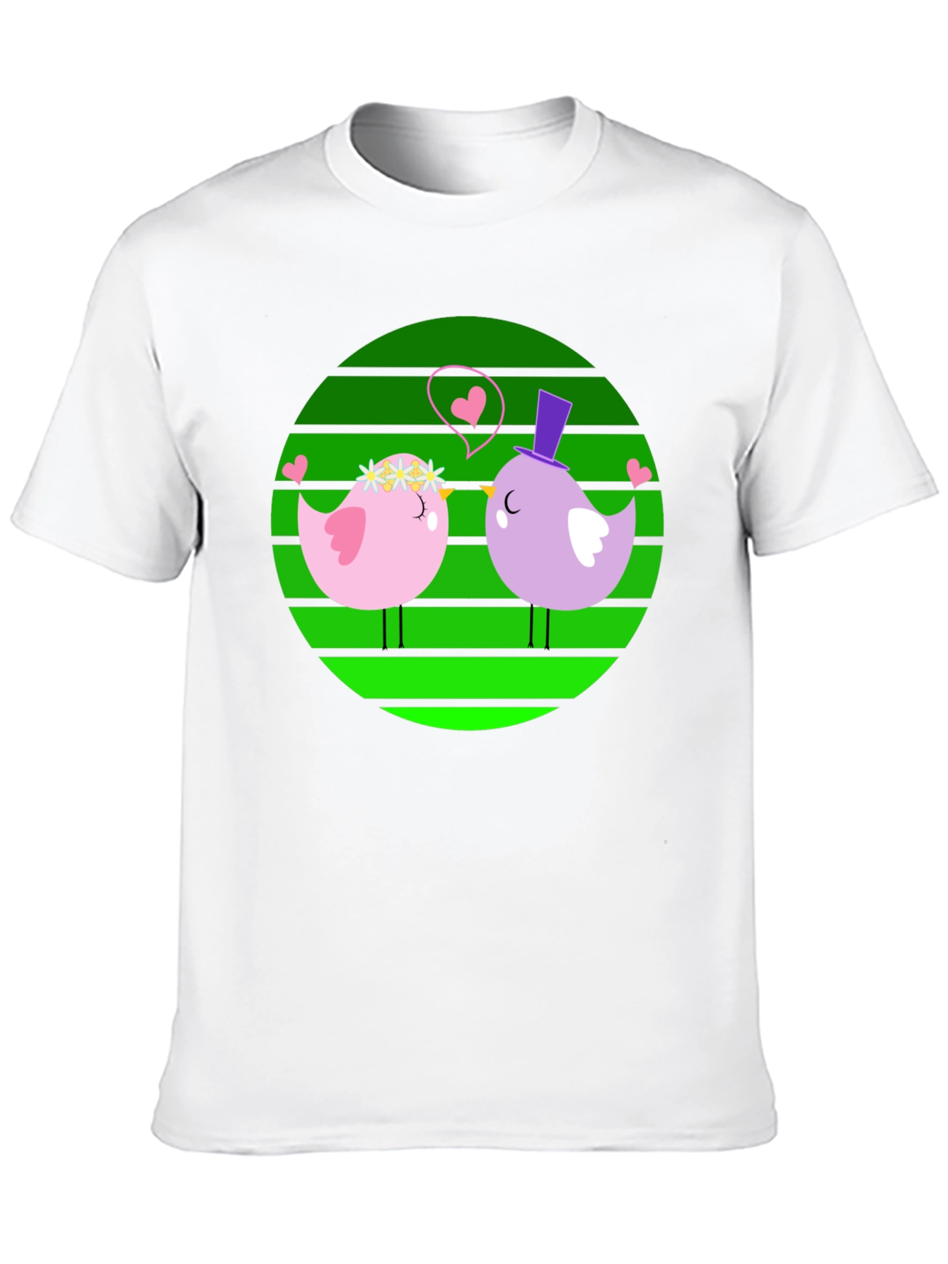 Love Birds Graphic Tee - Cute Cartoon Design