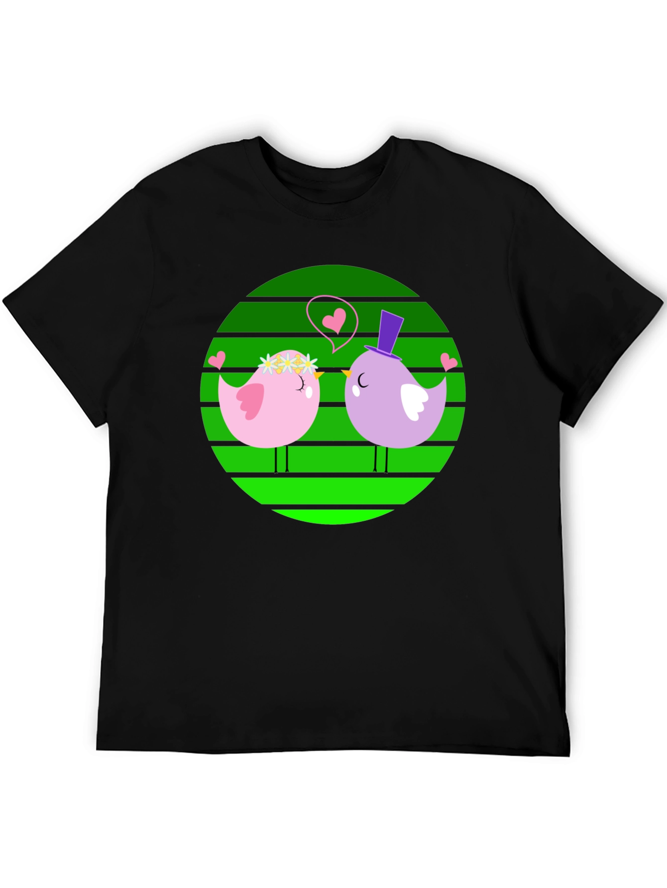 Love Birds Graphic Tee - Cute Cartoon Design