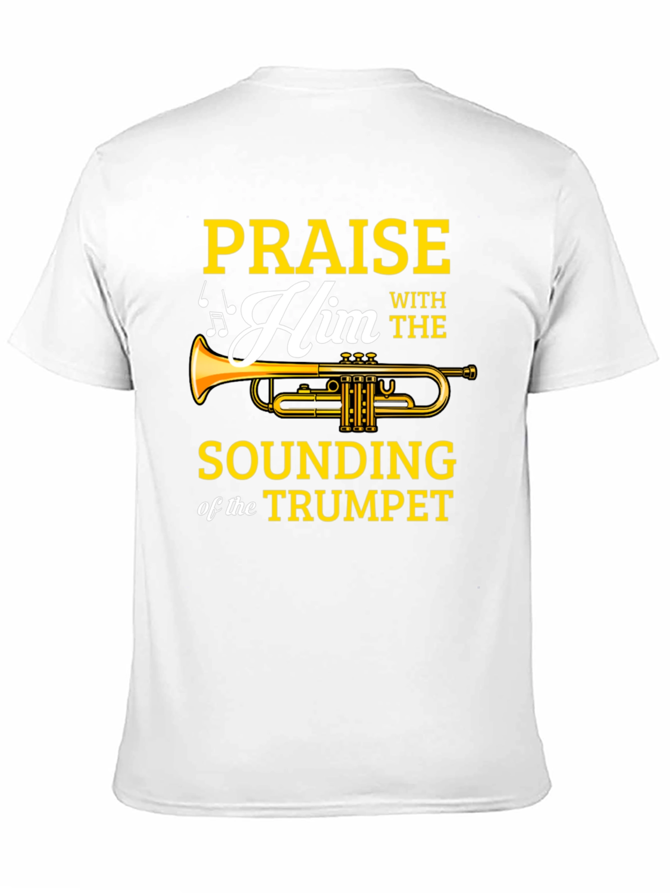Praise Him Trumpet Graphic Tee - Mens Black T-Shirt