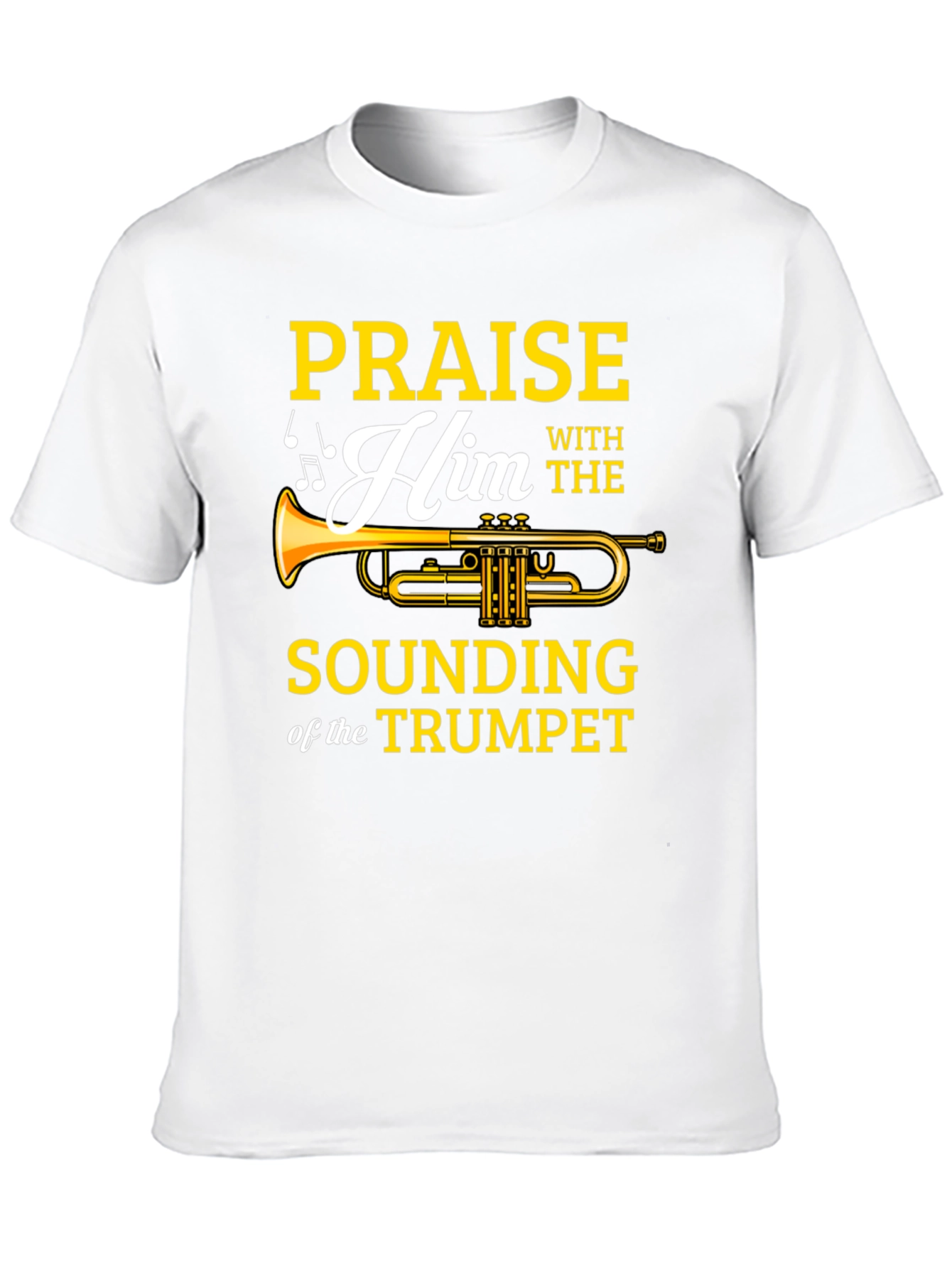Praise Him Trumpet Graphic Tee - Mens Black T-Shirt