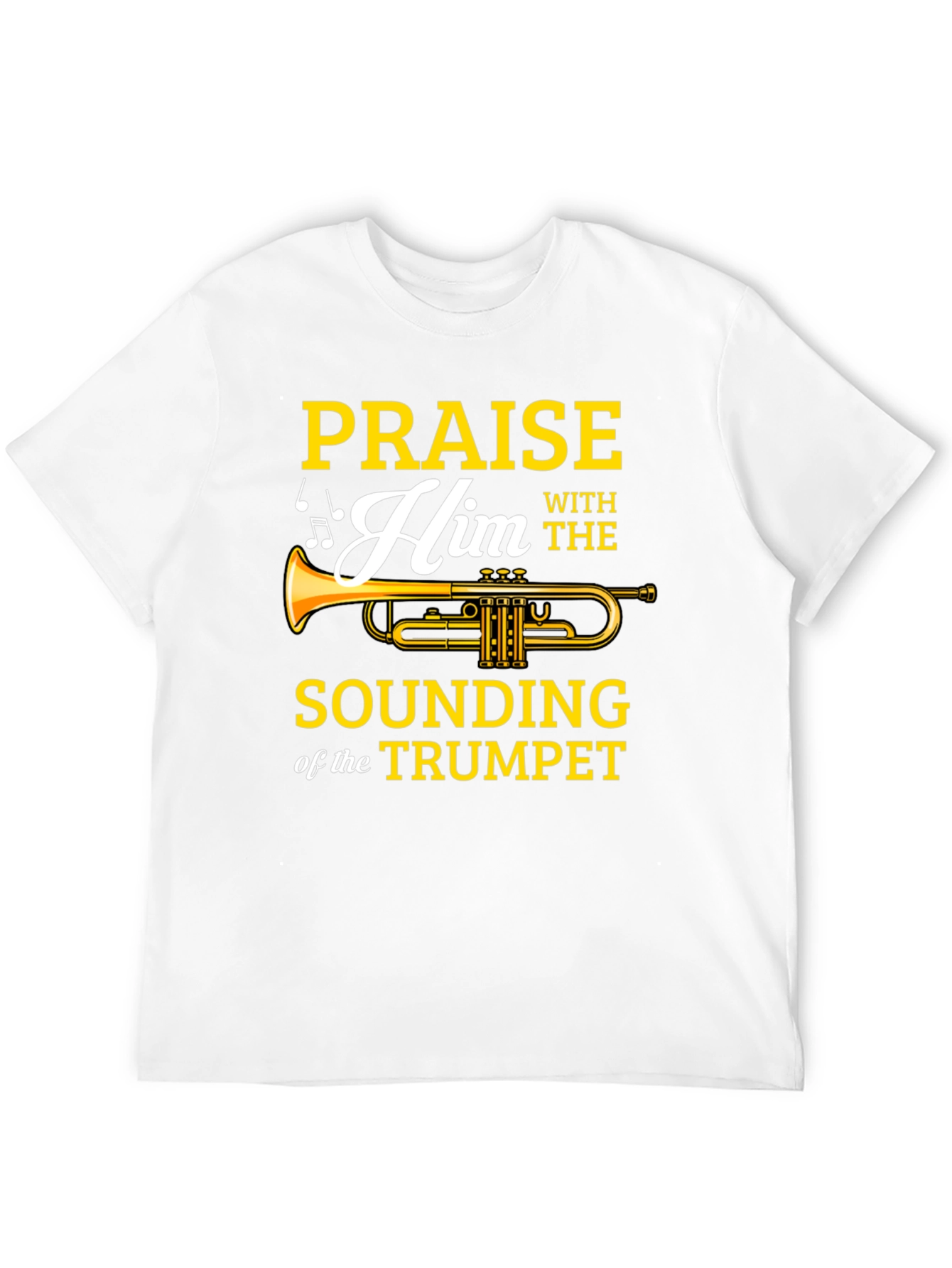 Praise Him Trumpet Graphic Tee - Mens Black T-Shirt