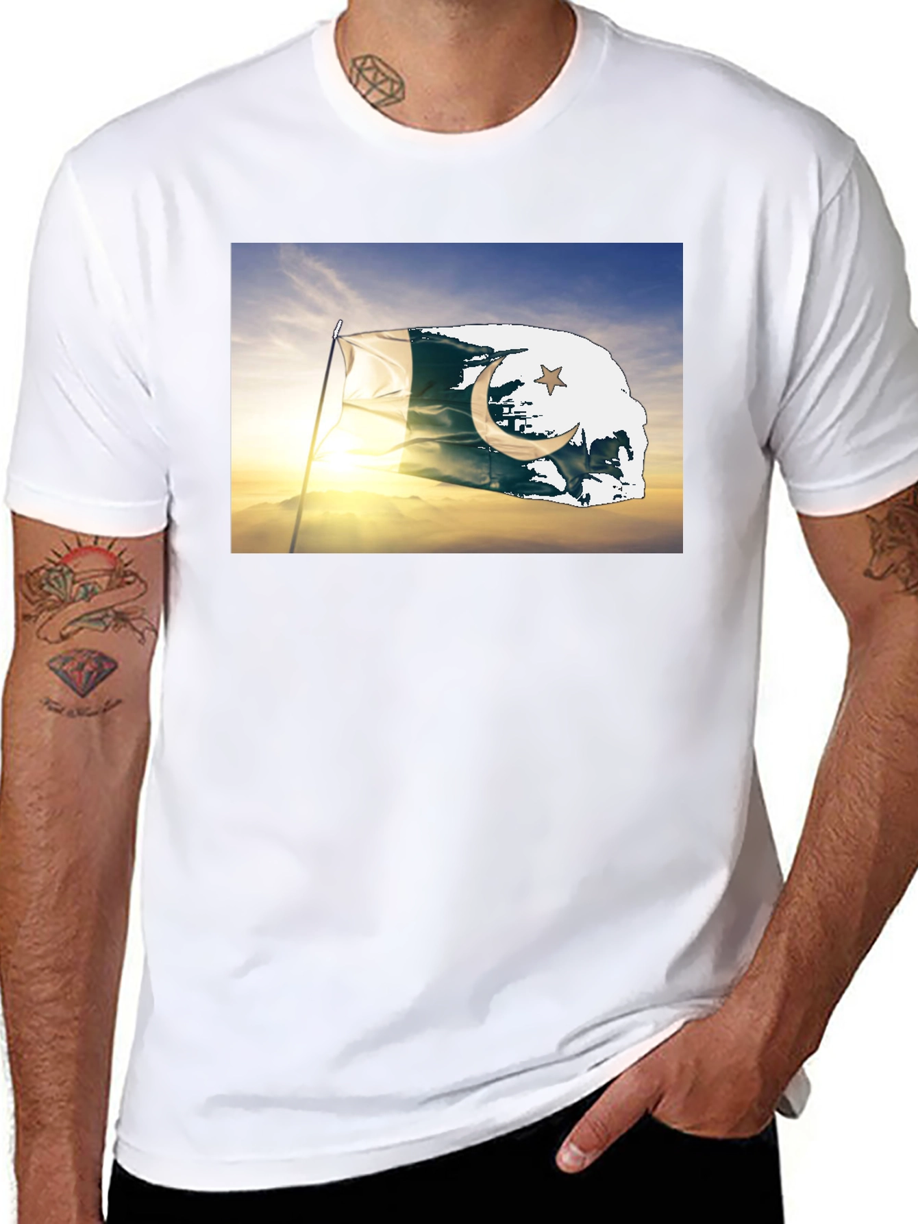 Pakistan Flag T-Shirt - Black Cotton Tee