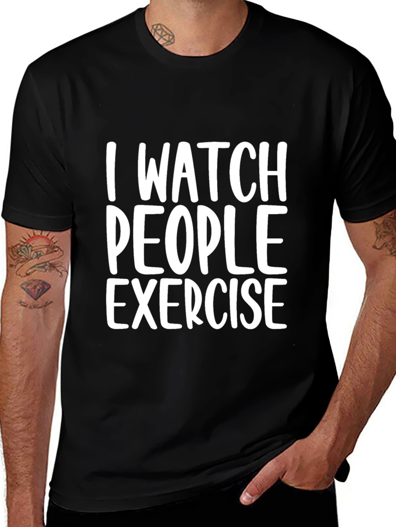 I Watch People Exercise Funny Tee