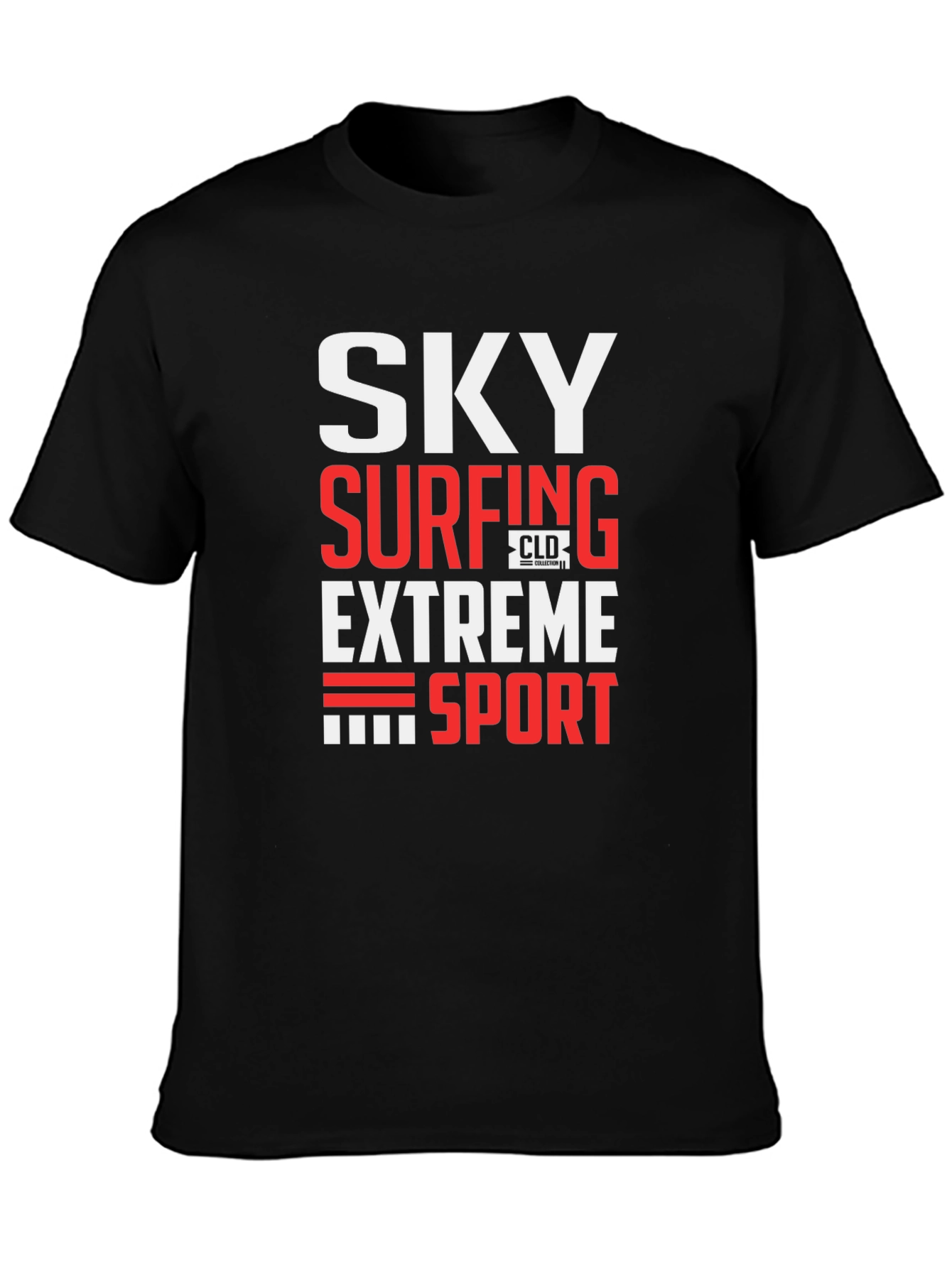 Sky Surfing Extreme Sport Black T-Shirt