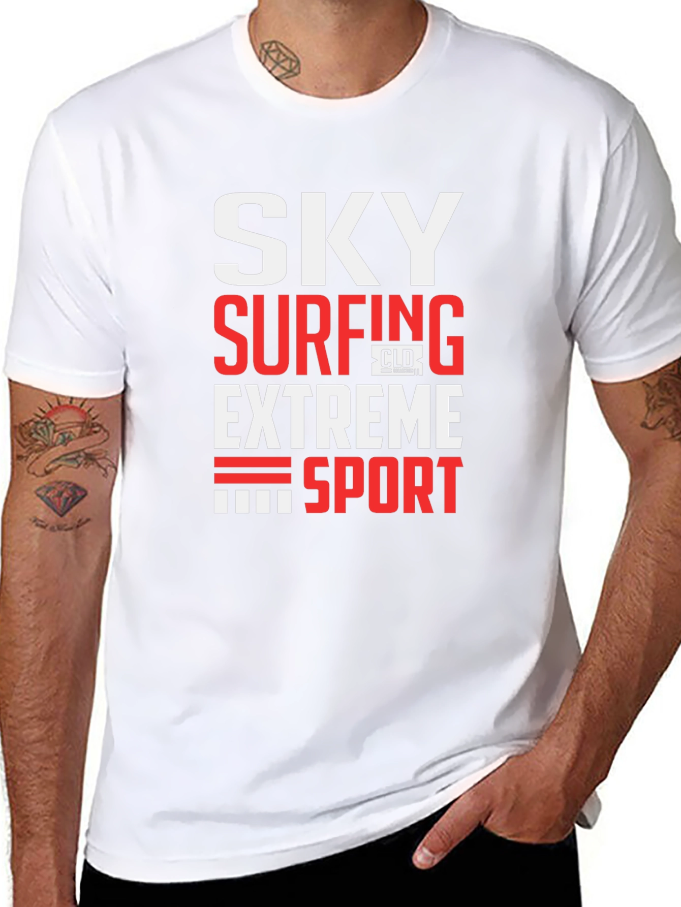 Sky Surfing Extreme Sport Black T-Shirt