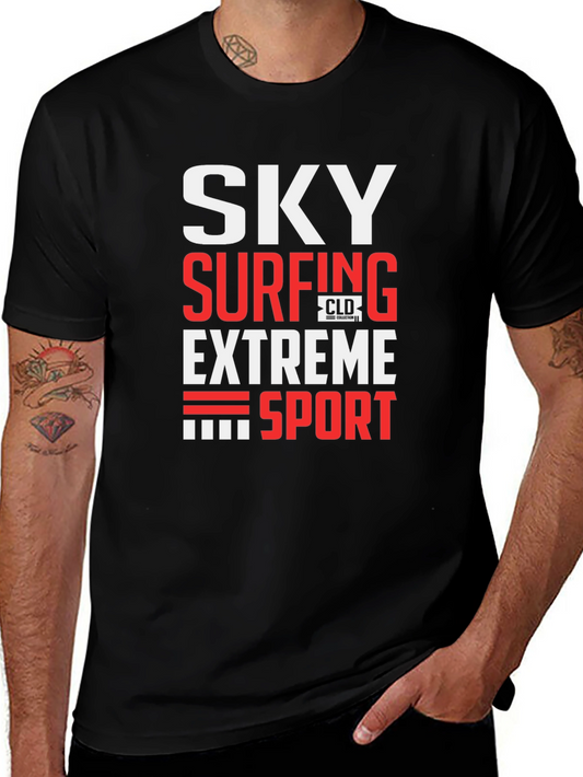 Sky Surfing Extreme Sport Black T-Shirt