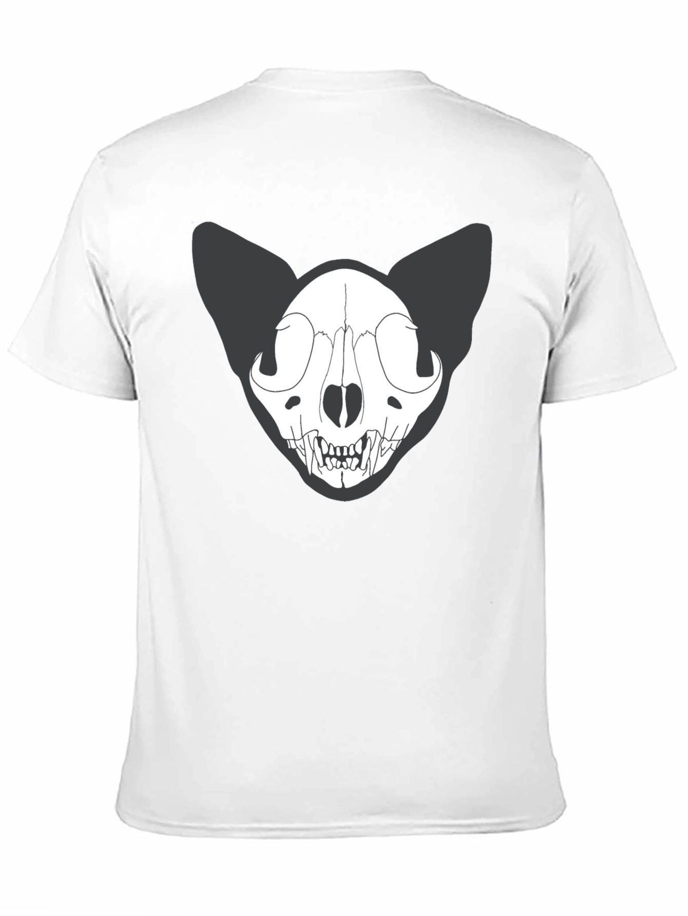 Black Cat Skull T-Shirt - Gothic Style Tee