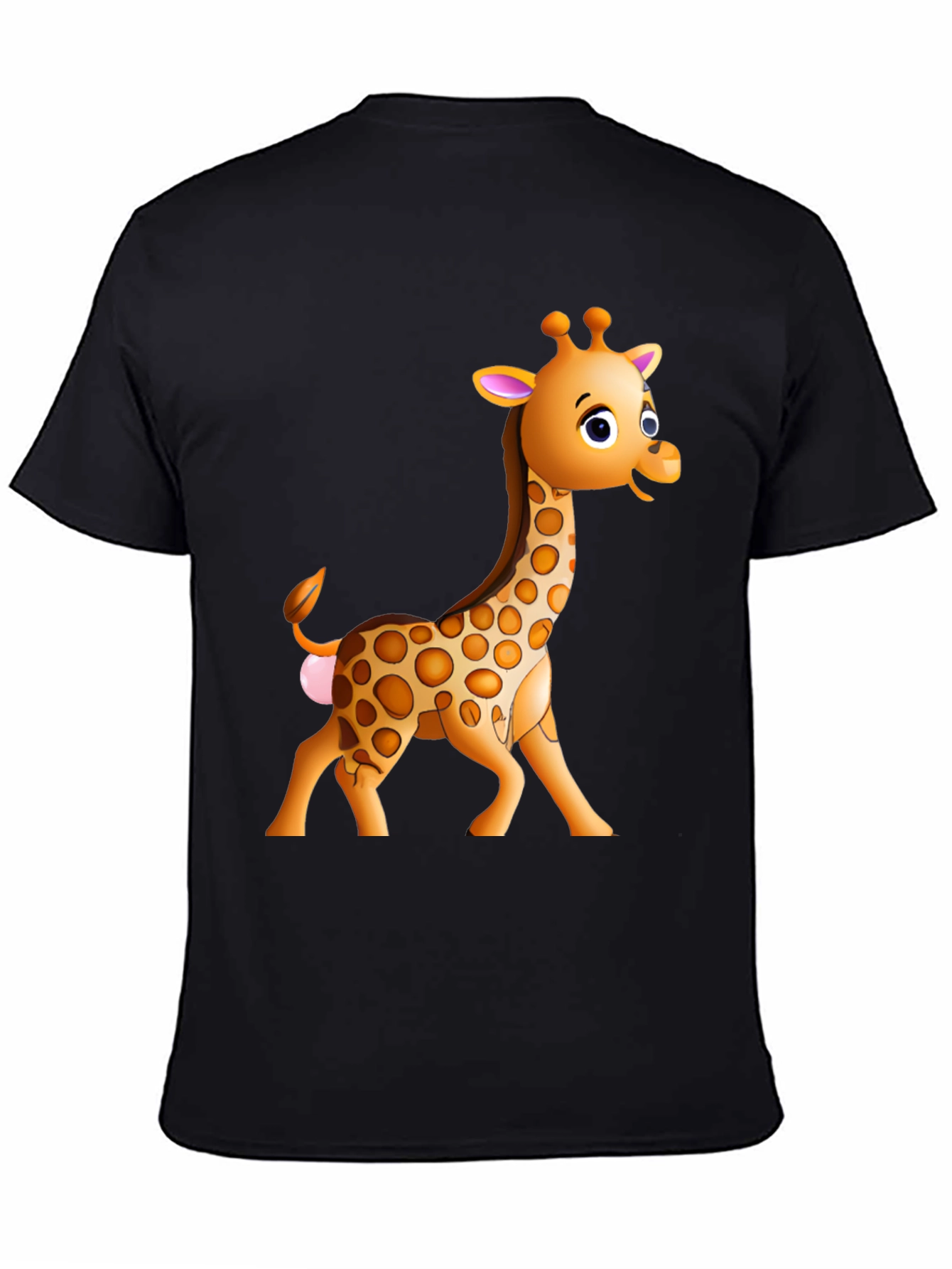 Cartoon Giraffe Graphic T-Shirt