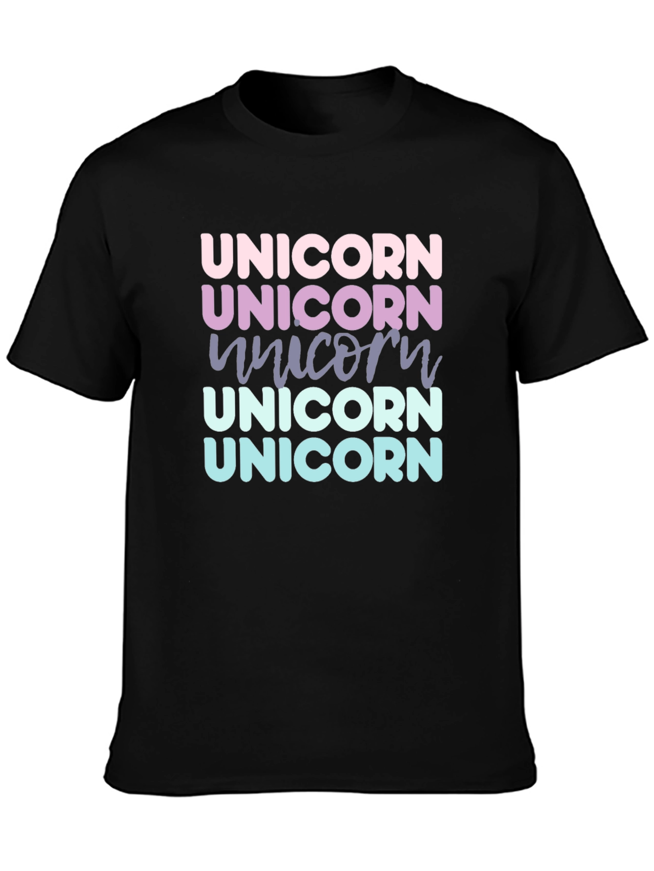 Unicorn Rainbow Text T-Shirt