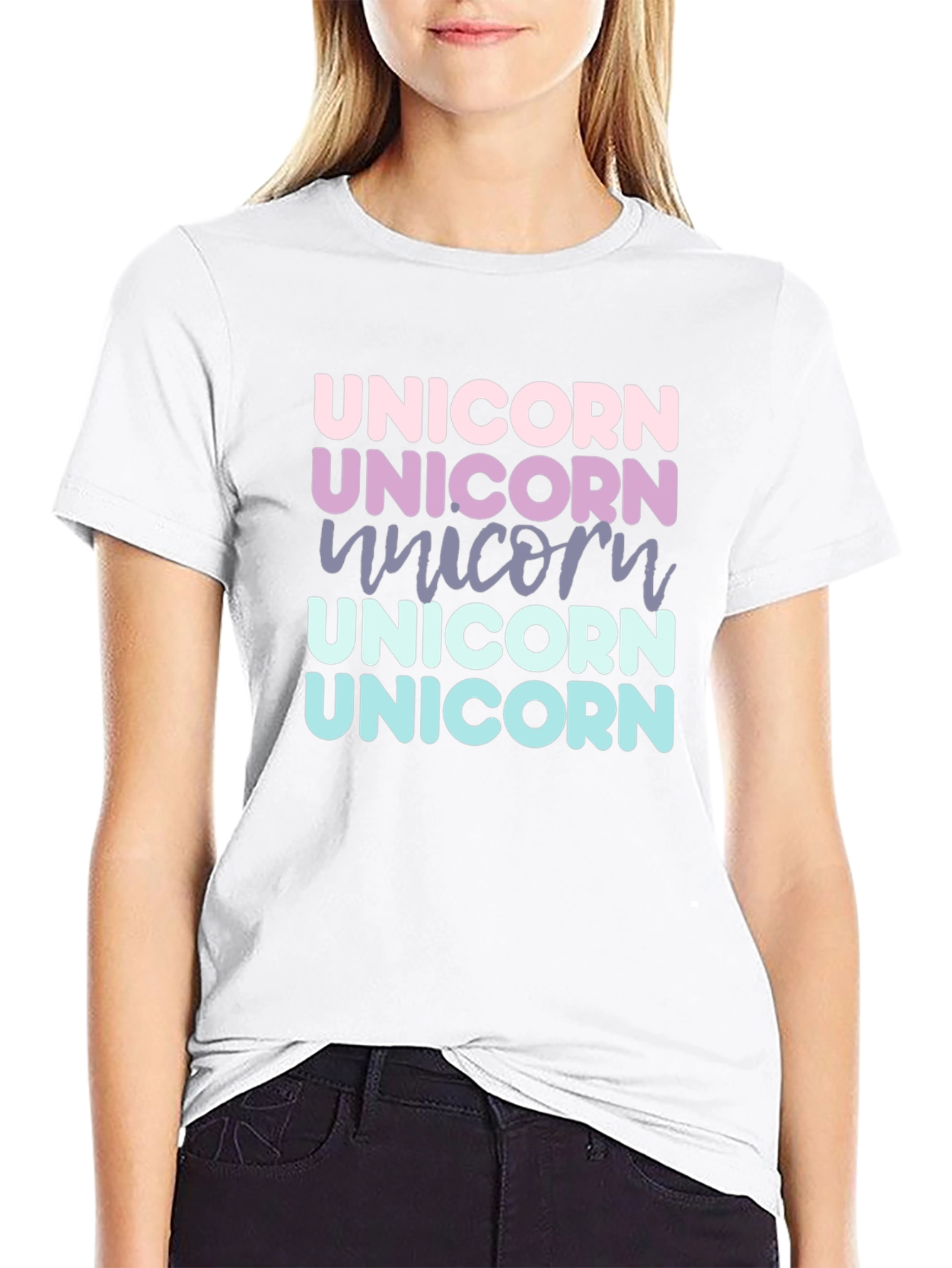 Unicorn Rainbow Text T-Shirt