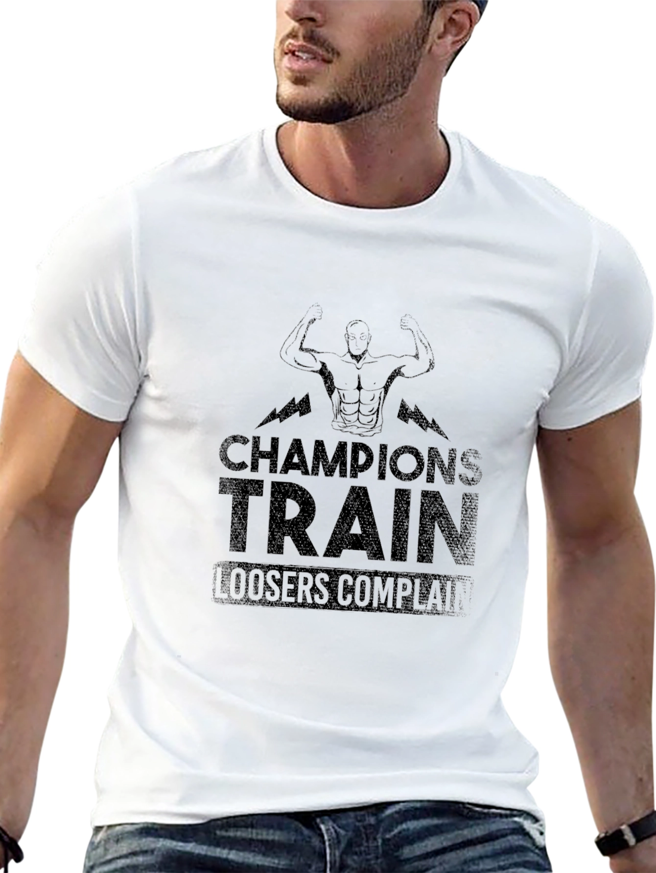 Champions Train Graphic T-Shirt - Bodybuilding Motivation