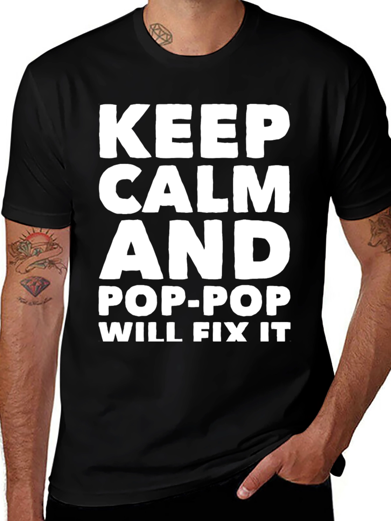 Keep Calm Pop-Pop Will Fix It Graphic Tee