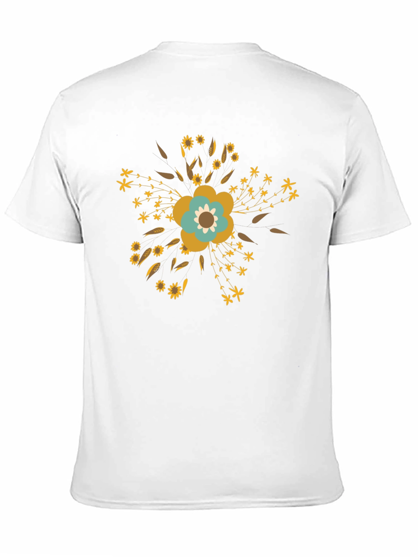 Floral Graphic Print T-Shirt - Black