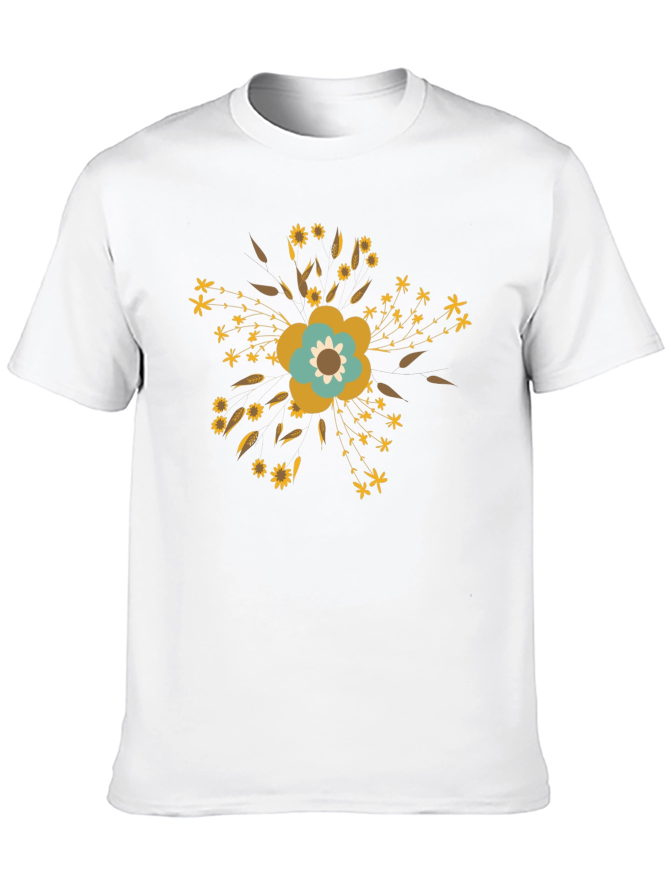 Floral Graphic Print T-Shirt - Black