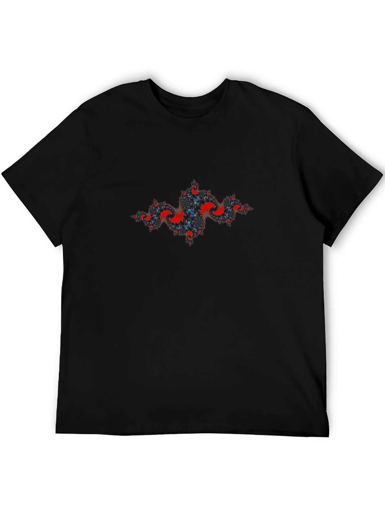 Fractal Art Tee - Red & Blue Design