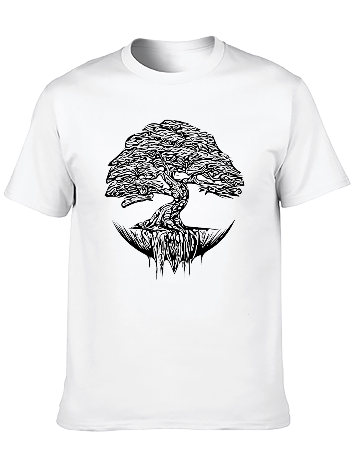 Black Tree of Life Graphic Print T-Shirt