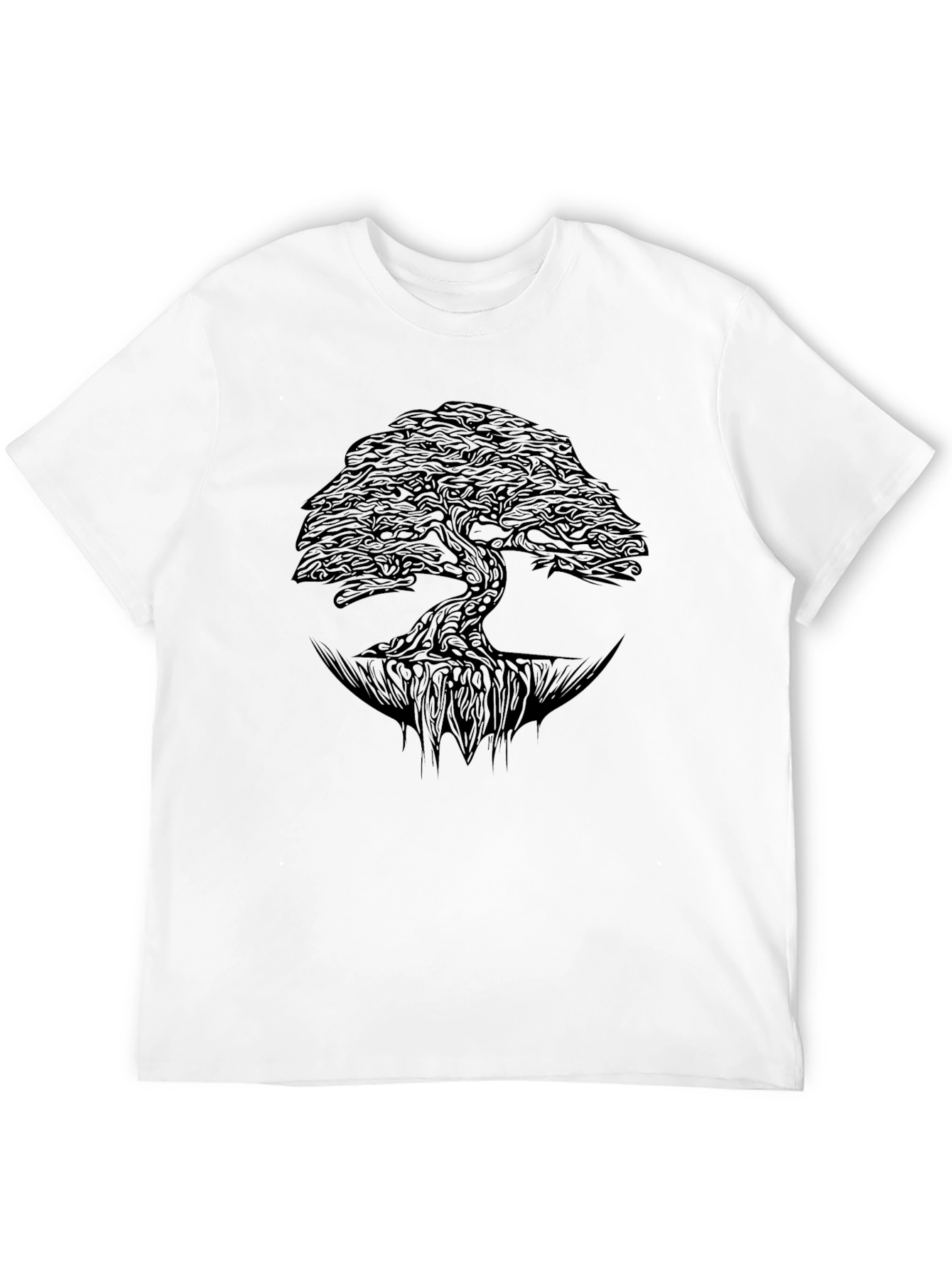 Black Tree of Life Graphic Print T-Shirt