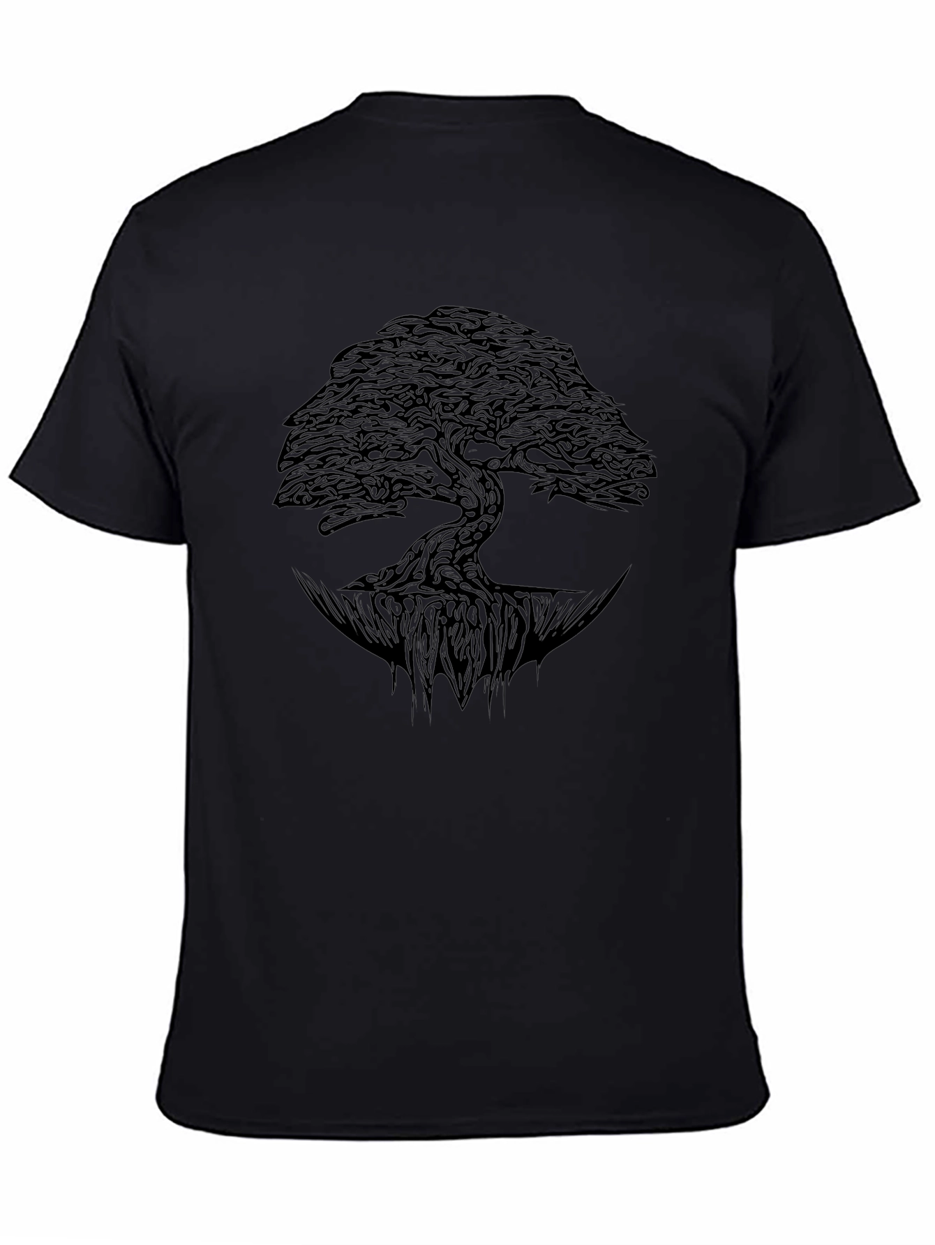 Black Tree of Life Graphic Print T-Shirt