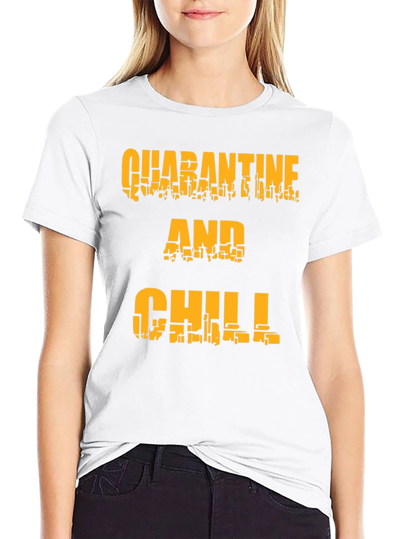 Quarantine and Chill Black Graphic Tee