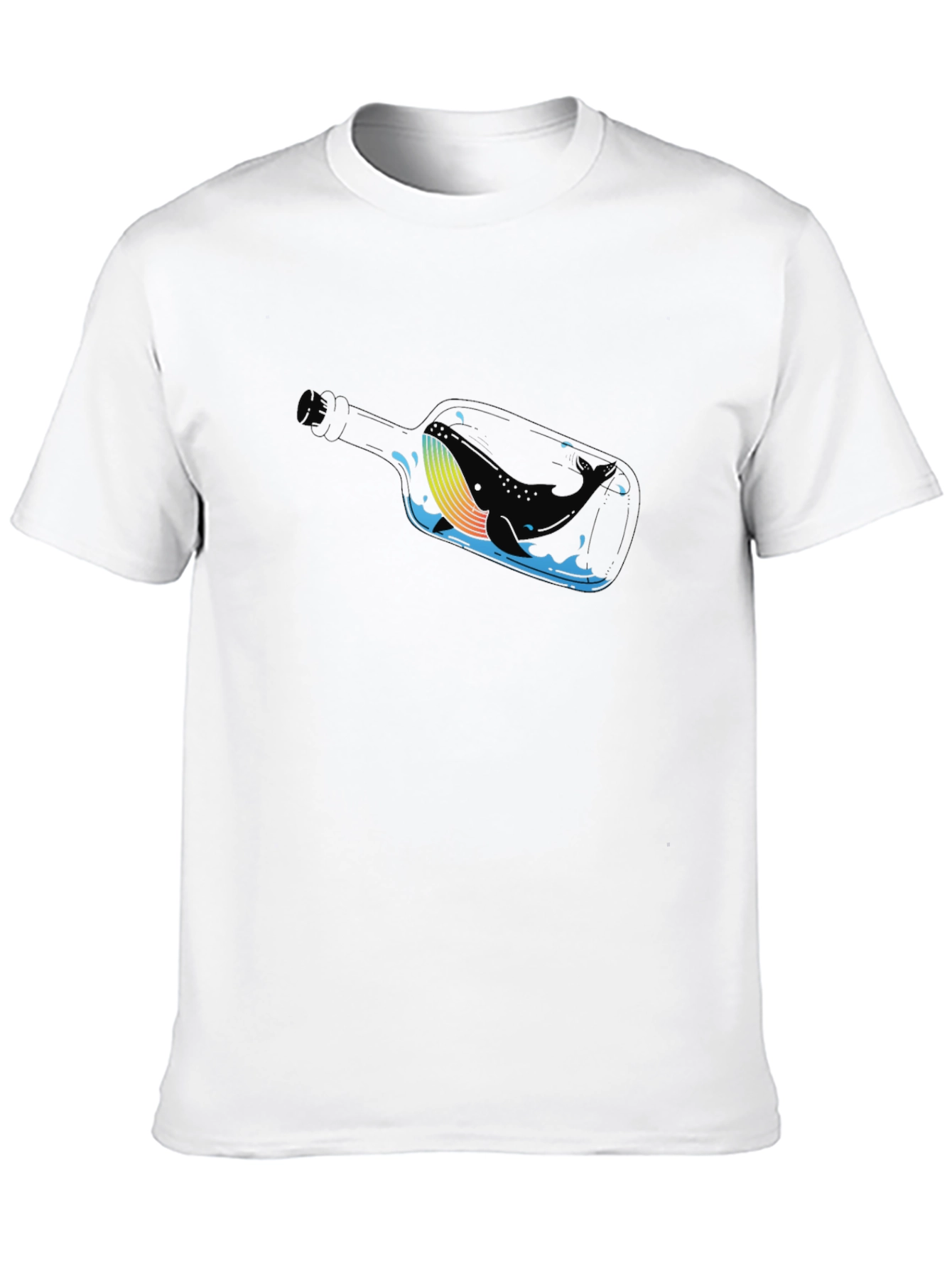 Whale in a Bottle Black T-Shirt
