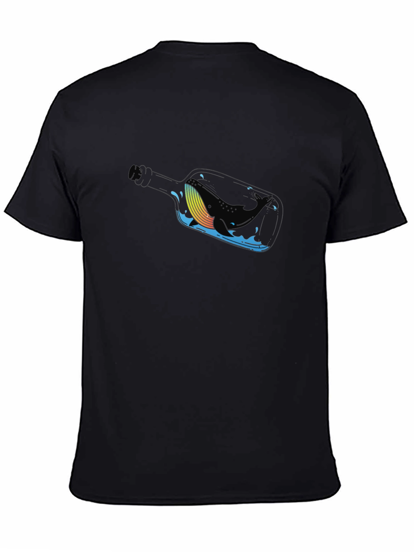Whale in a Bottle Black T-Shirt