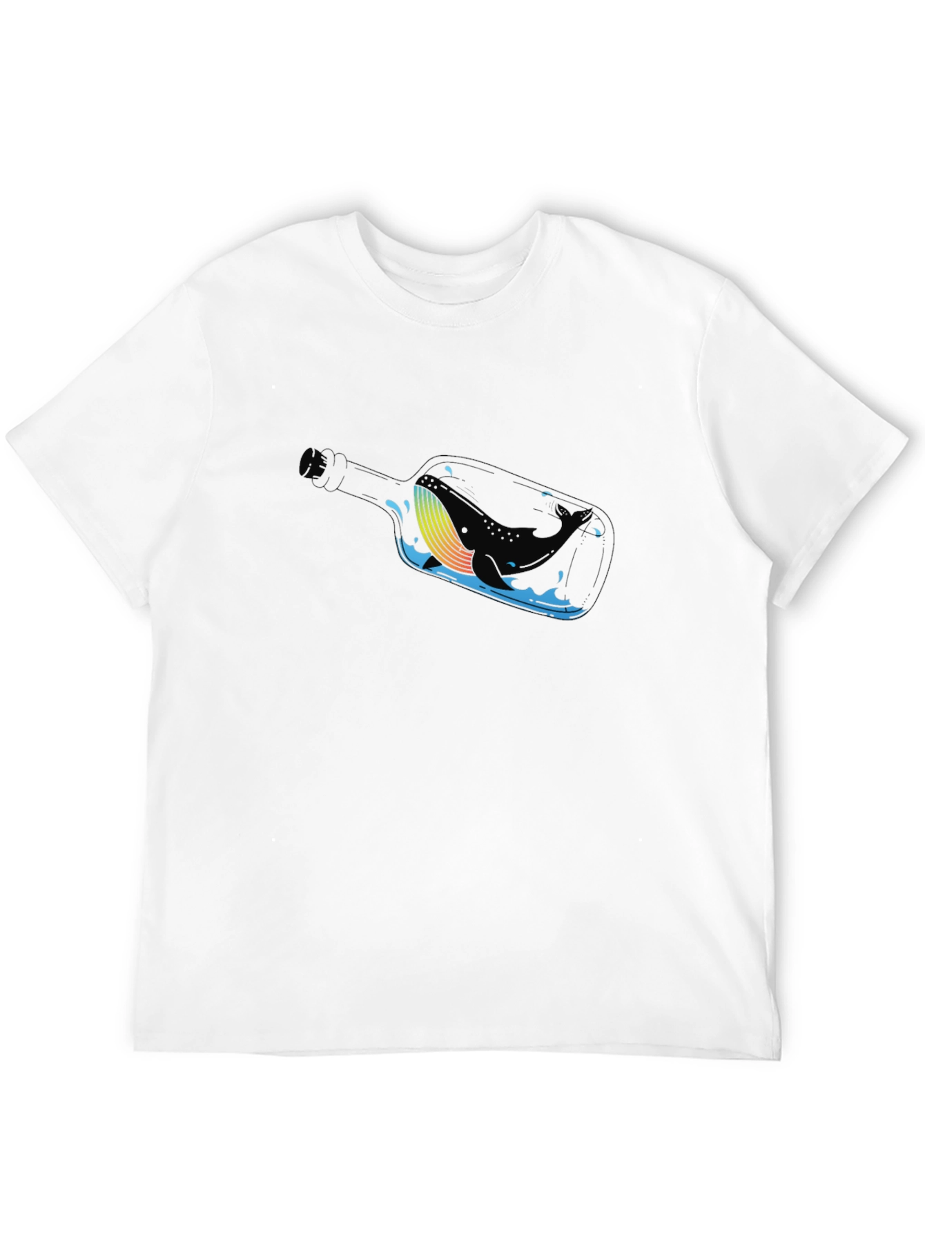 Whale in a Bottle Black T-Shirt