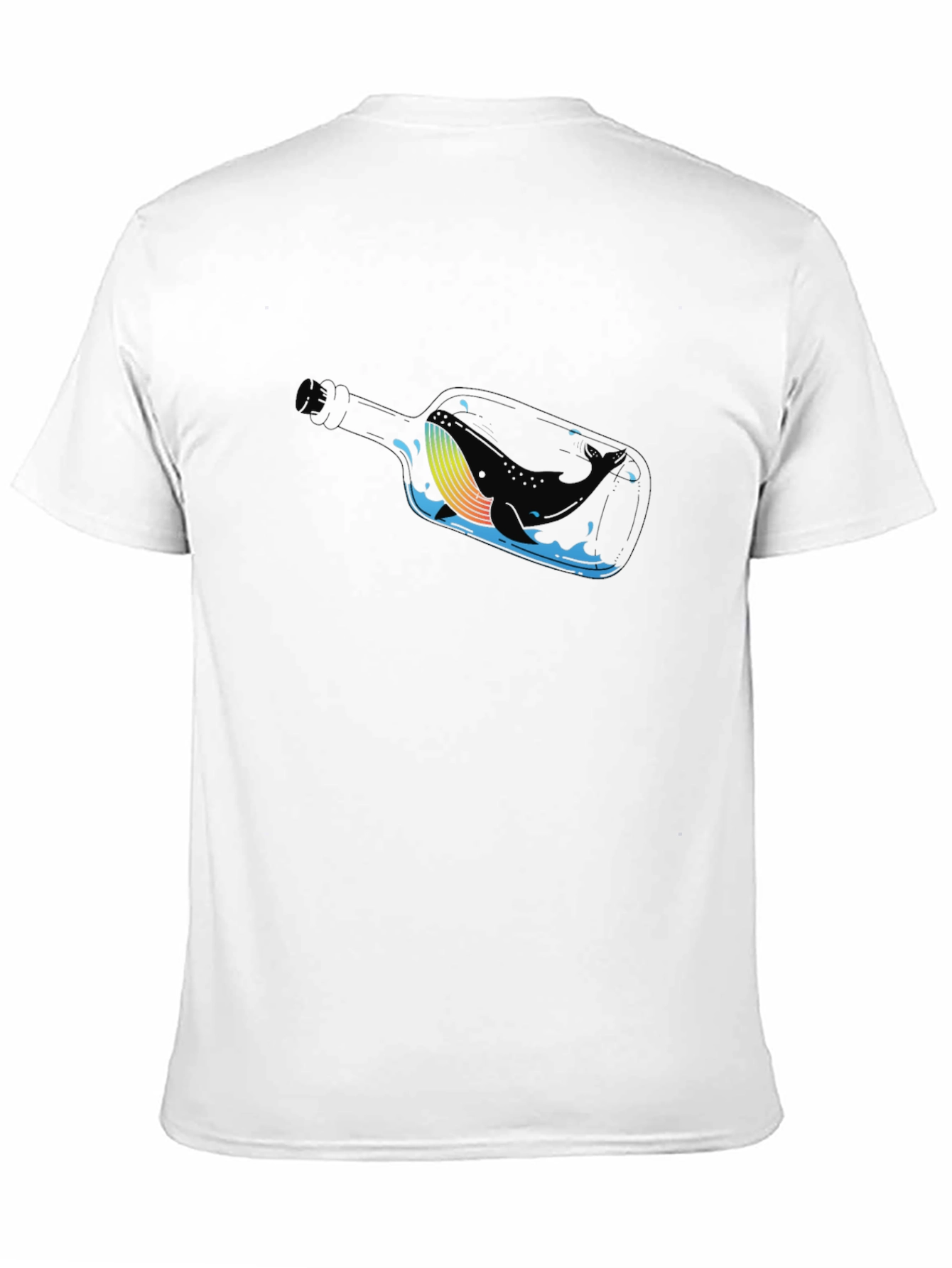 Whale in a Bottle Black T-Shirt