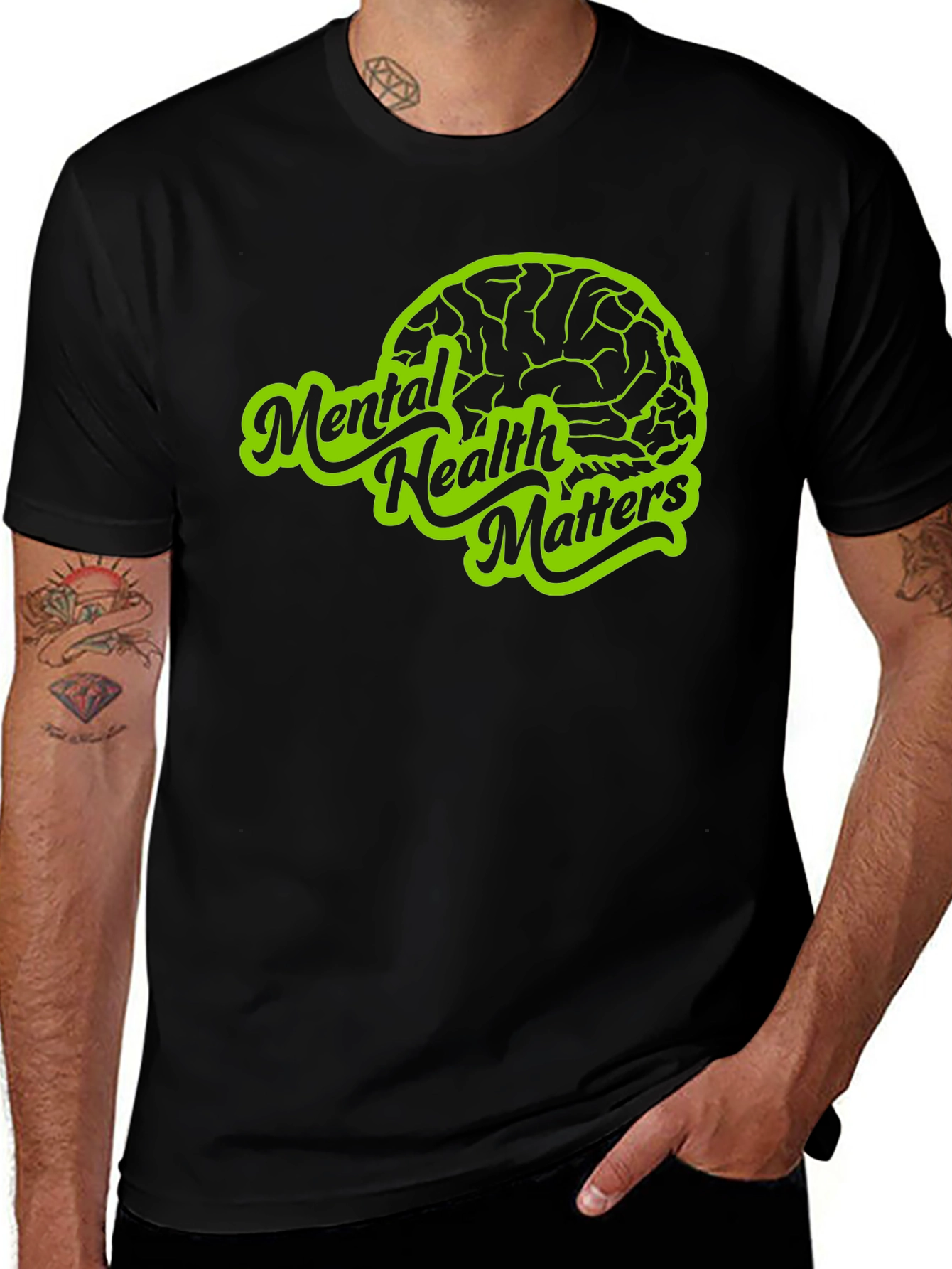 Mental Health Matters T-Shirt - Brain Graphic Tee