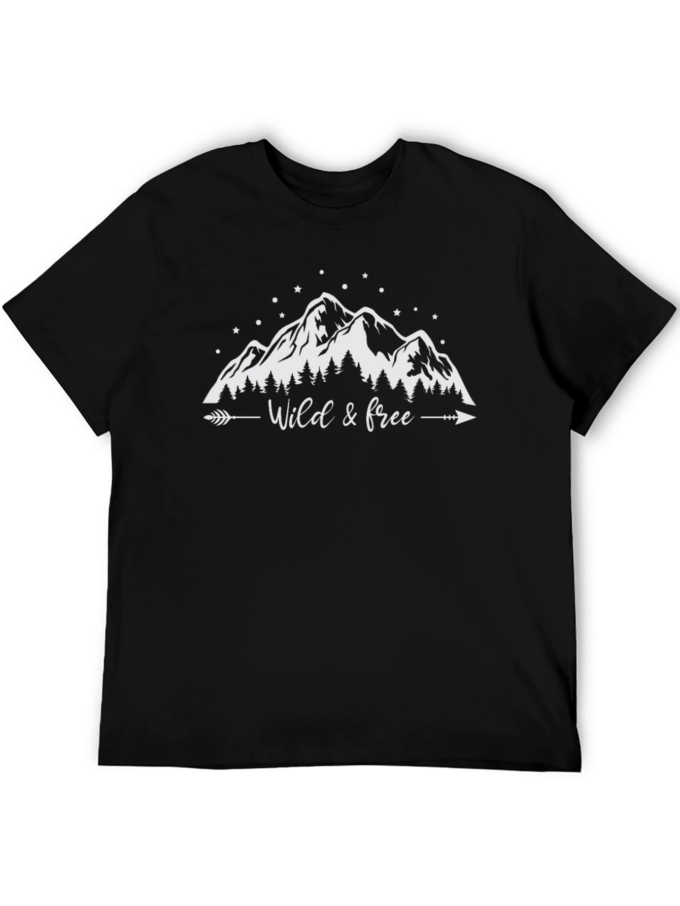 Wild & Free Mountain Graphic T-Shirt - Black